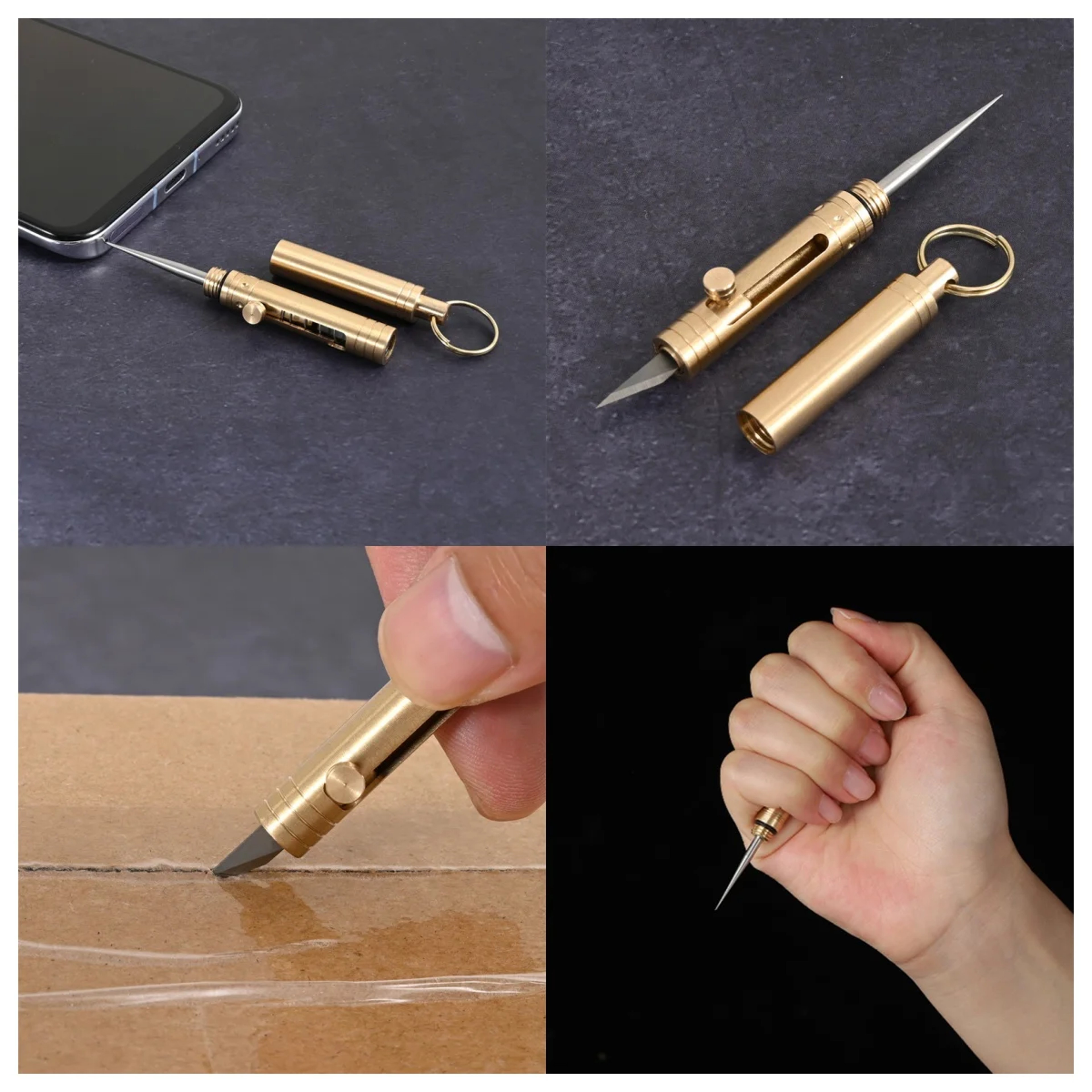 Portable Brass EDC Toothpick Keychain Multi Tool For Camping And Everyday Carry 2