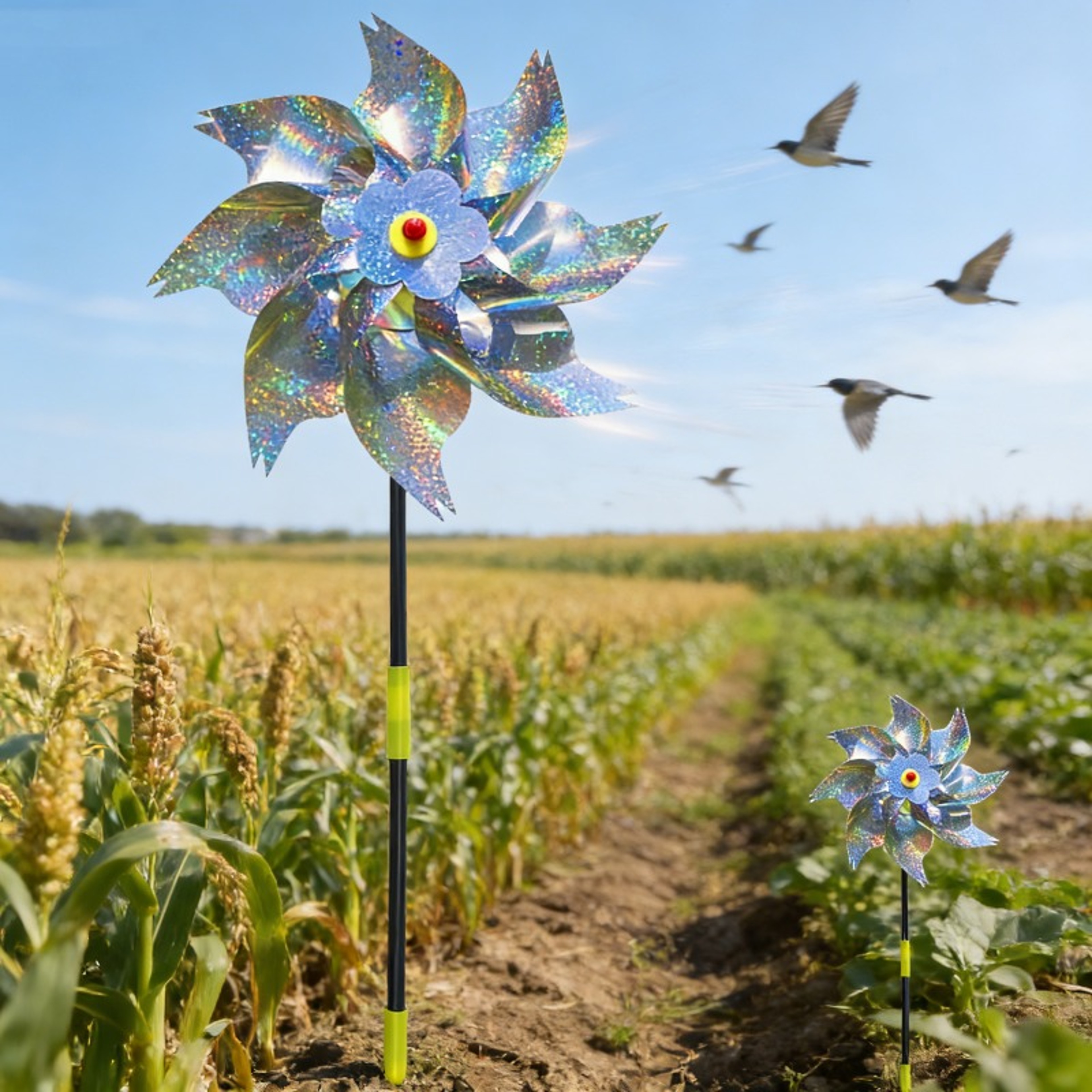 Reflective Bird Repellent Windmill Spinner for Garden and Yard Protection – view 1