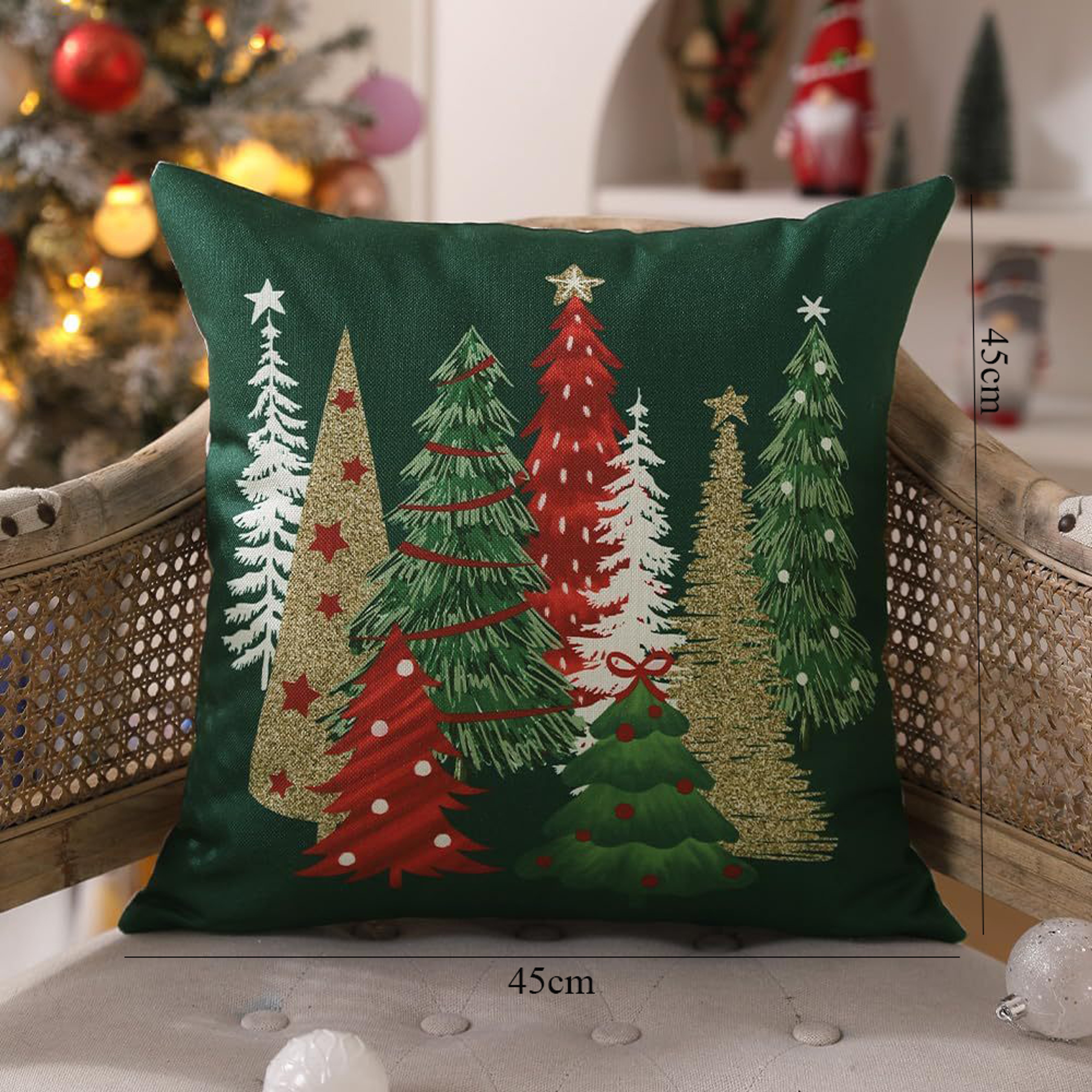 Rustic Christmas Pillow Covers Plaid Checkered Cushion Cases for Cozy Holiday Sofa Decor – view 2