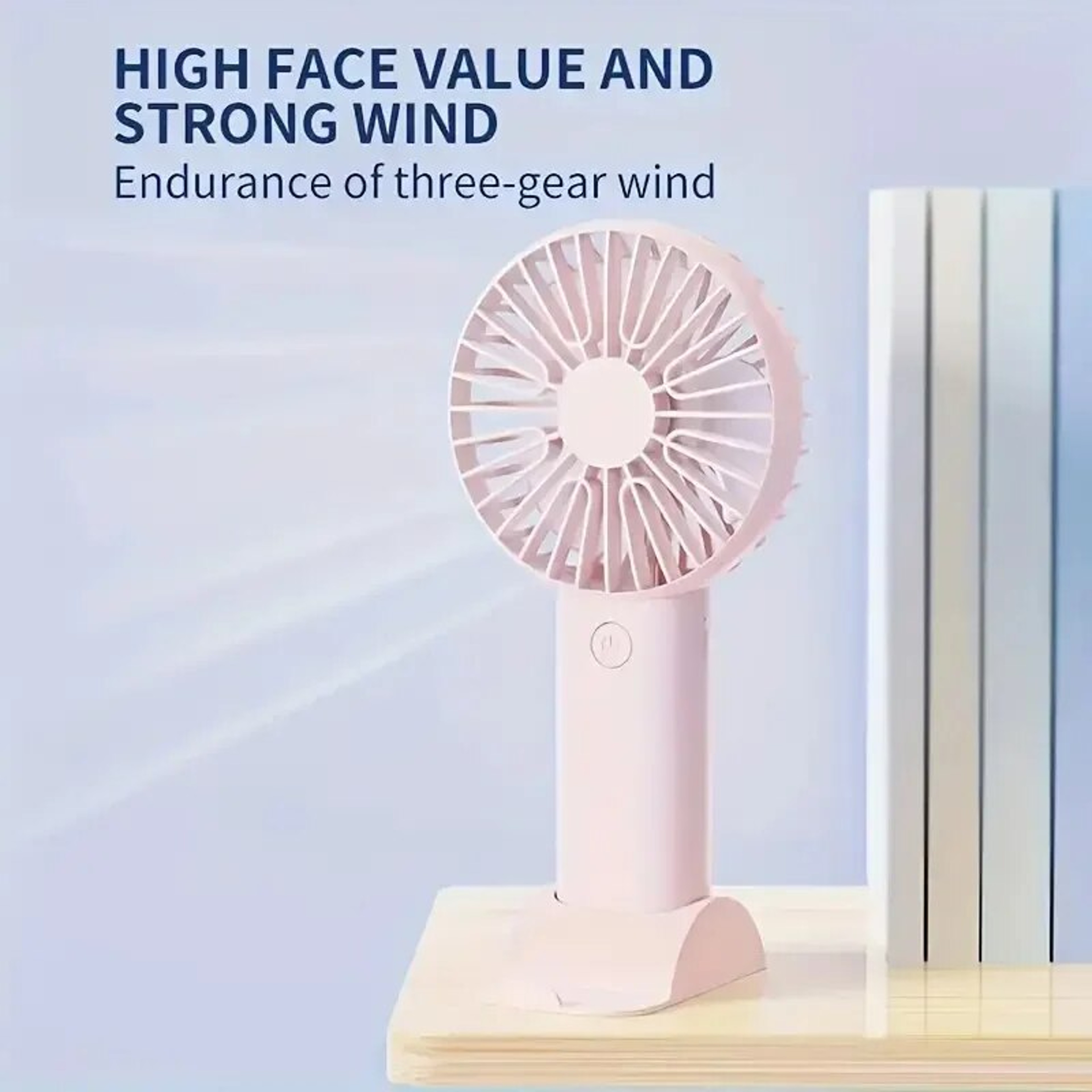 USB Rechargeable Portable Handheld Fan with Phone Holder Compact Desktop Mini Cooling Fan – view 2