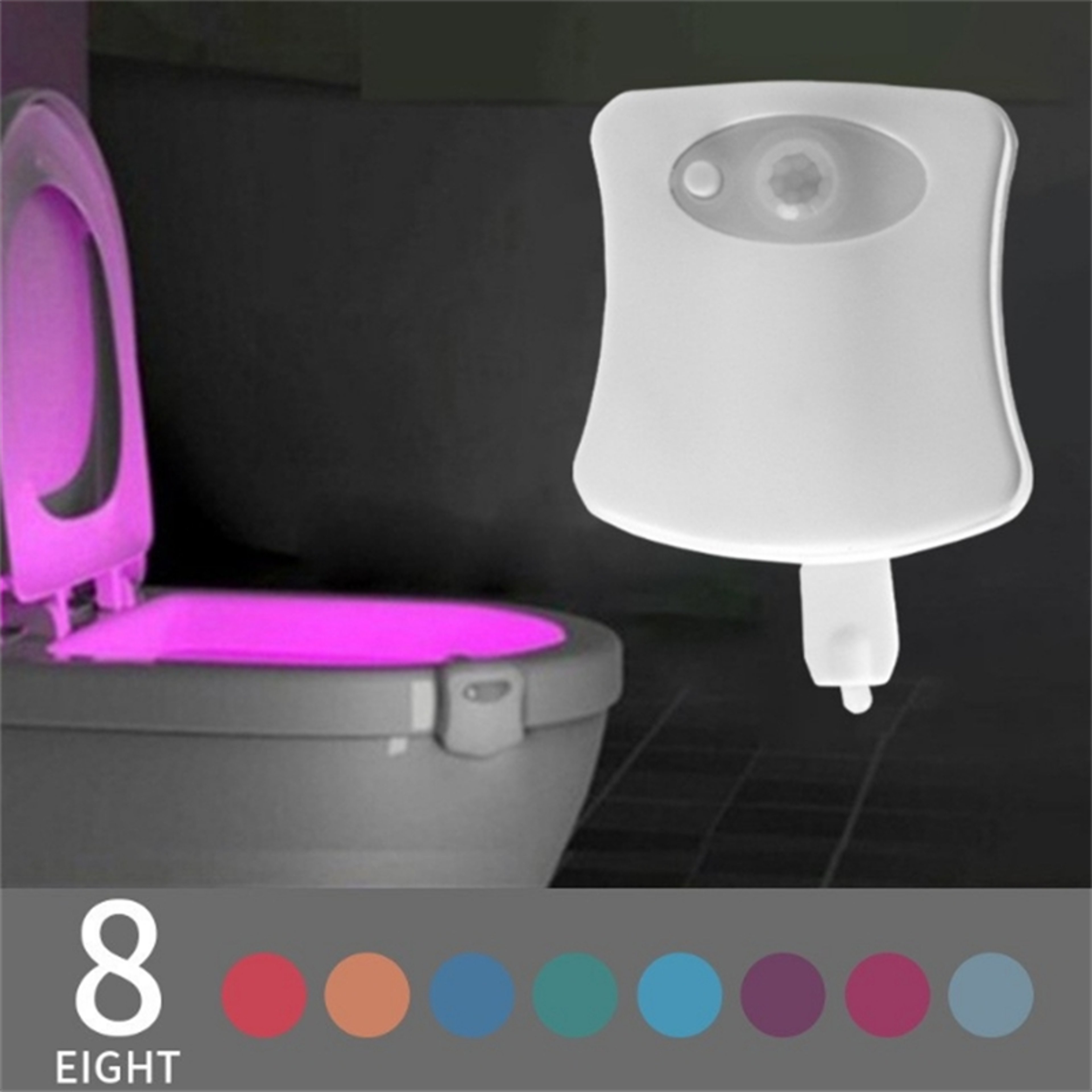 Motion Sensor LED Toilet Night Light with Color Changing Glow – view 1