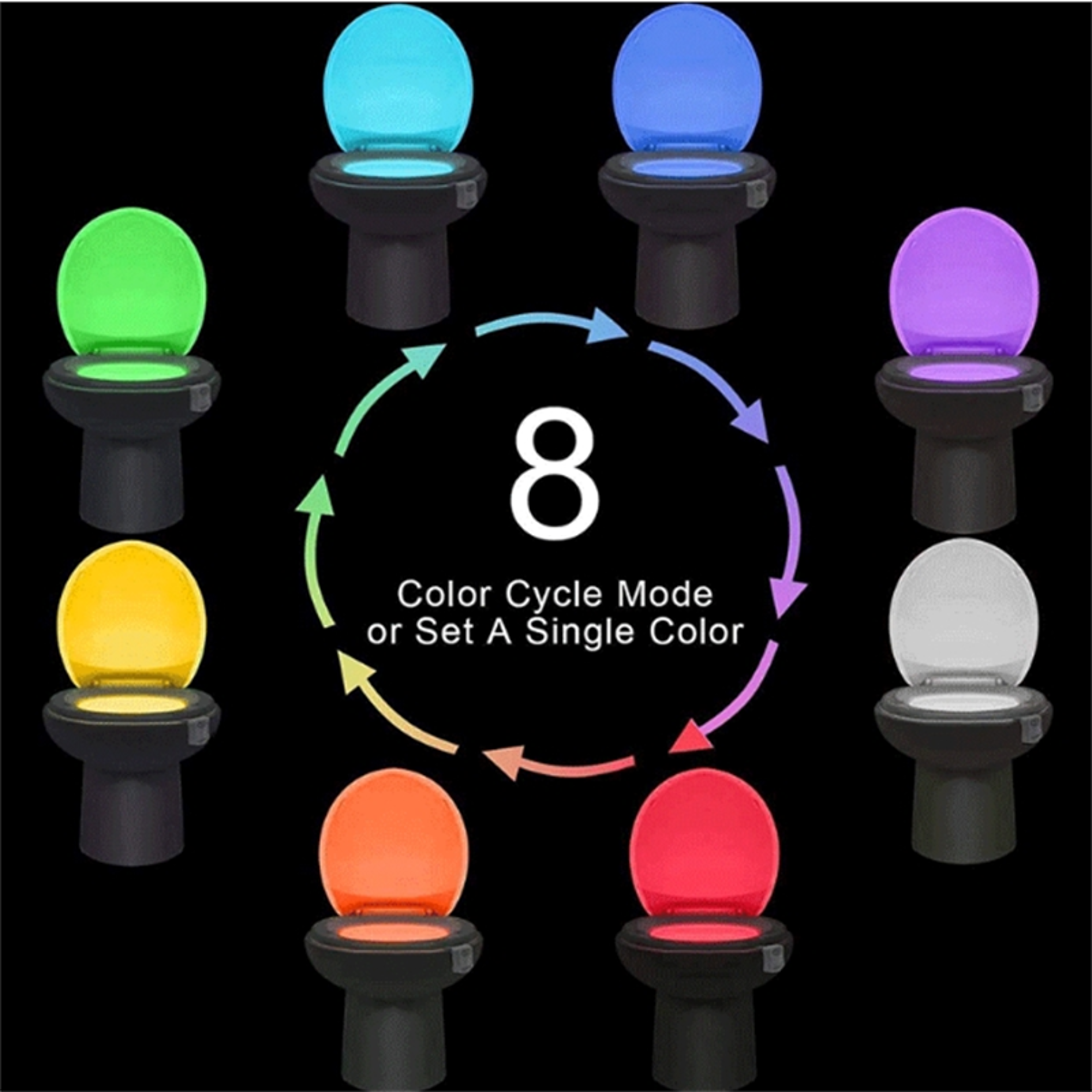 Motion Sensor LED Toilet Night Light with Color Changing Glow – view 5