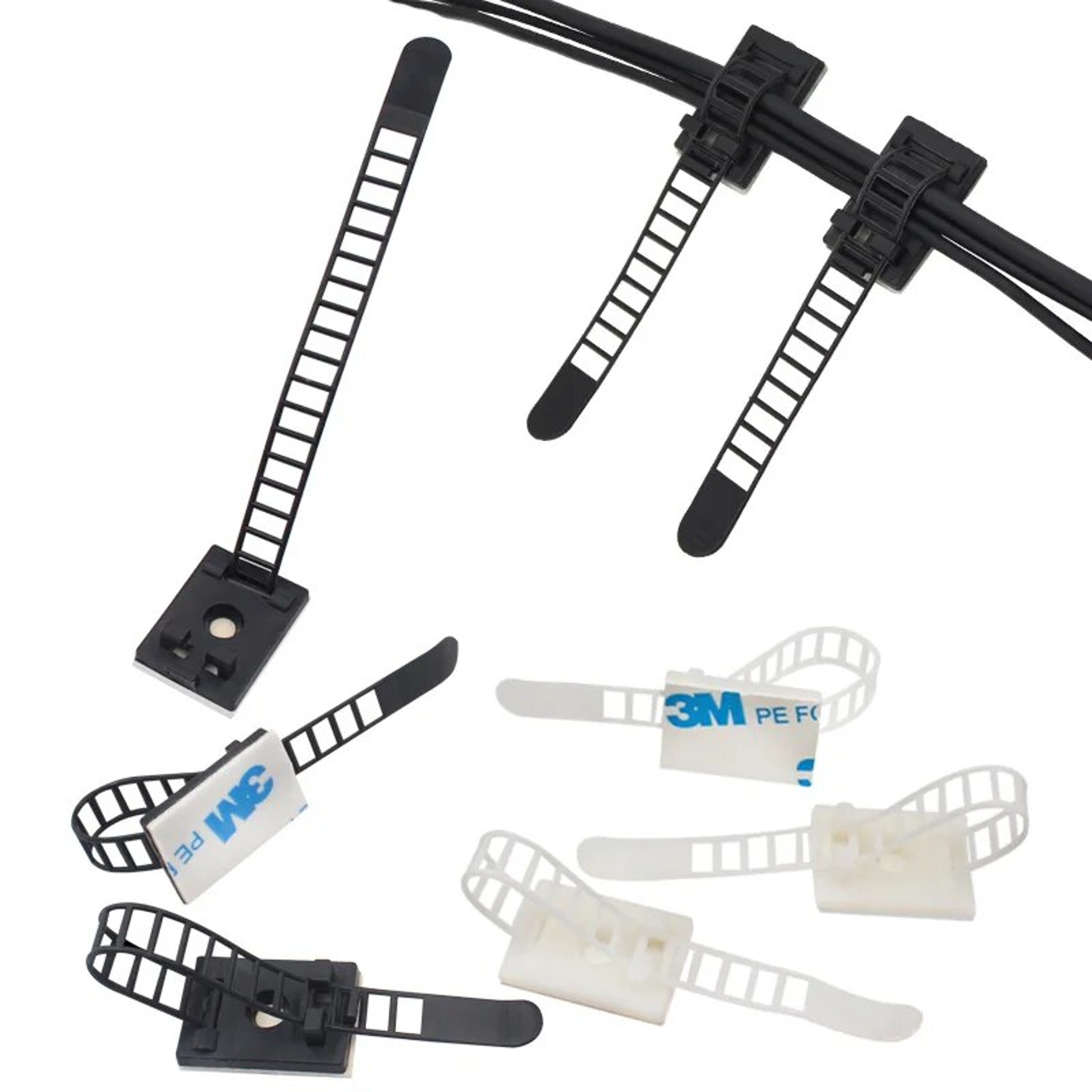 Adjustable Adhesive Cable Management Clips Adjustable Wire Clips for Organized Wiring – view 1