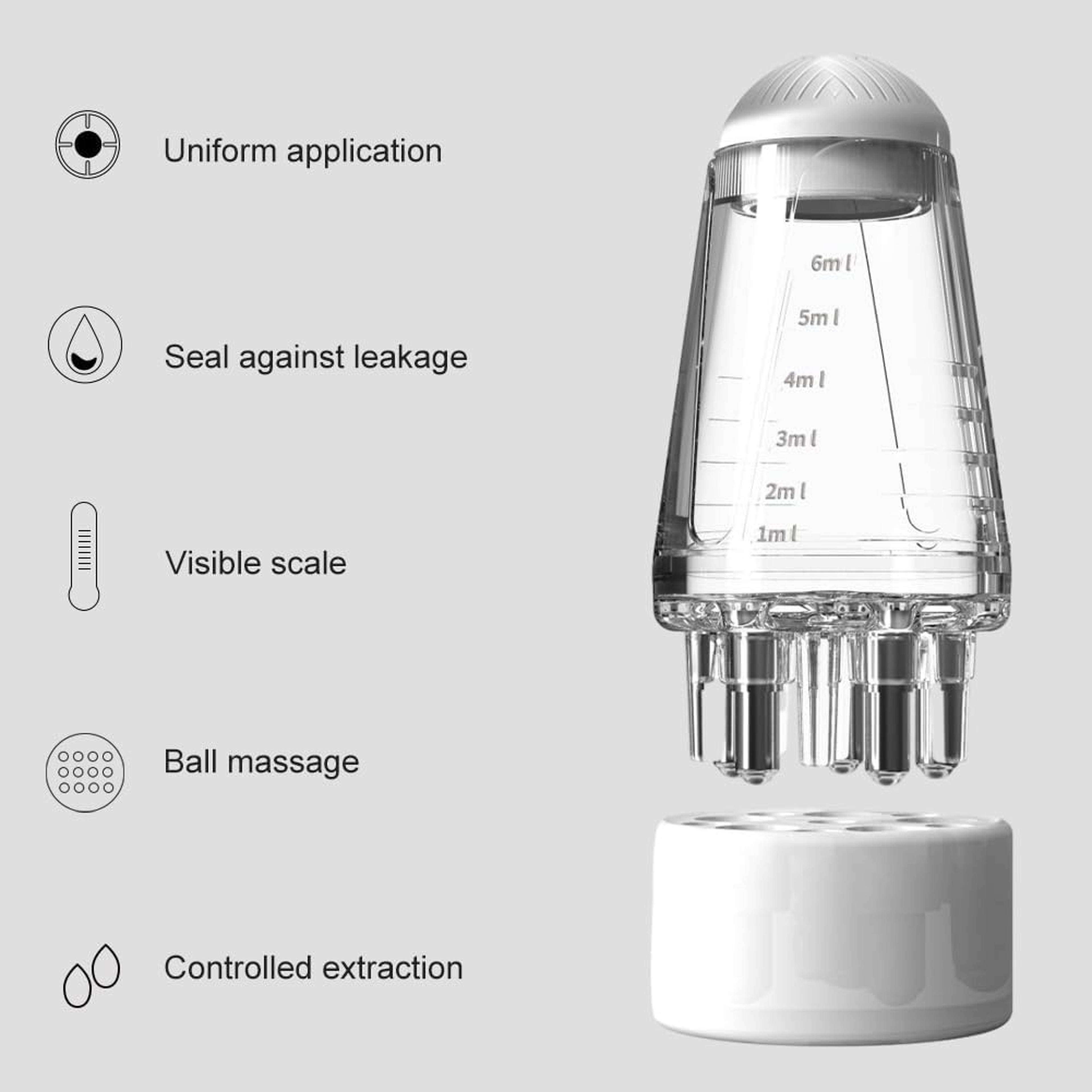 Precision 6ml Scalp Applicator Roller & Mini Head Massager for Hair Growth – view 3
