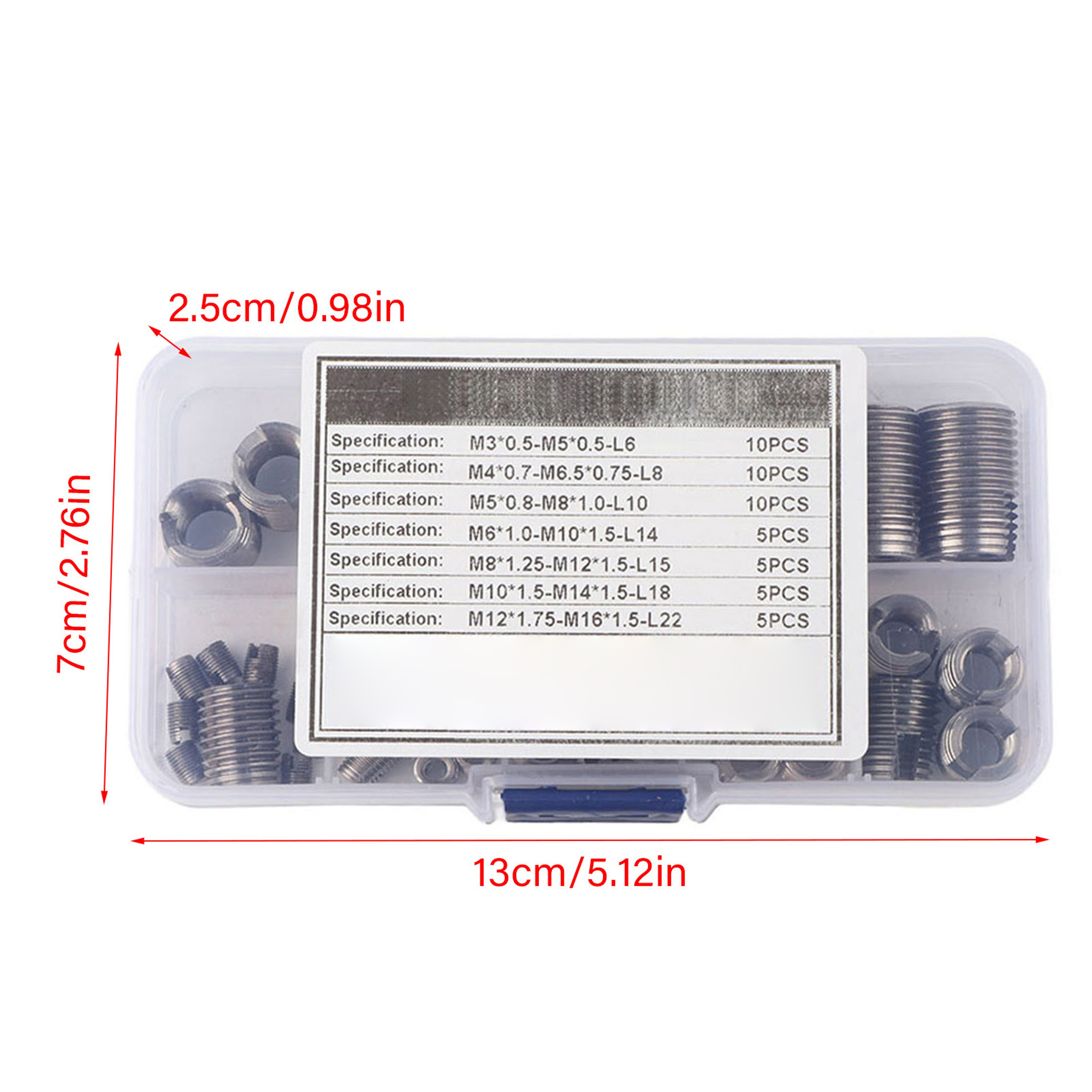 Piece Stainless Steel Self Tapping Thread Inserts Reinforced Repair Set – view 6