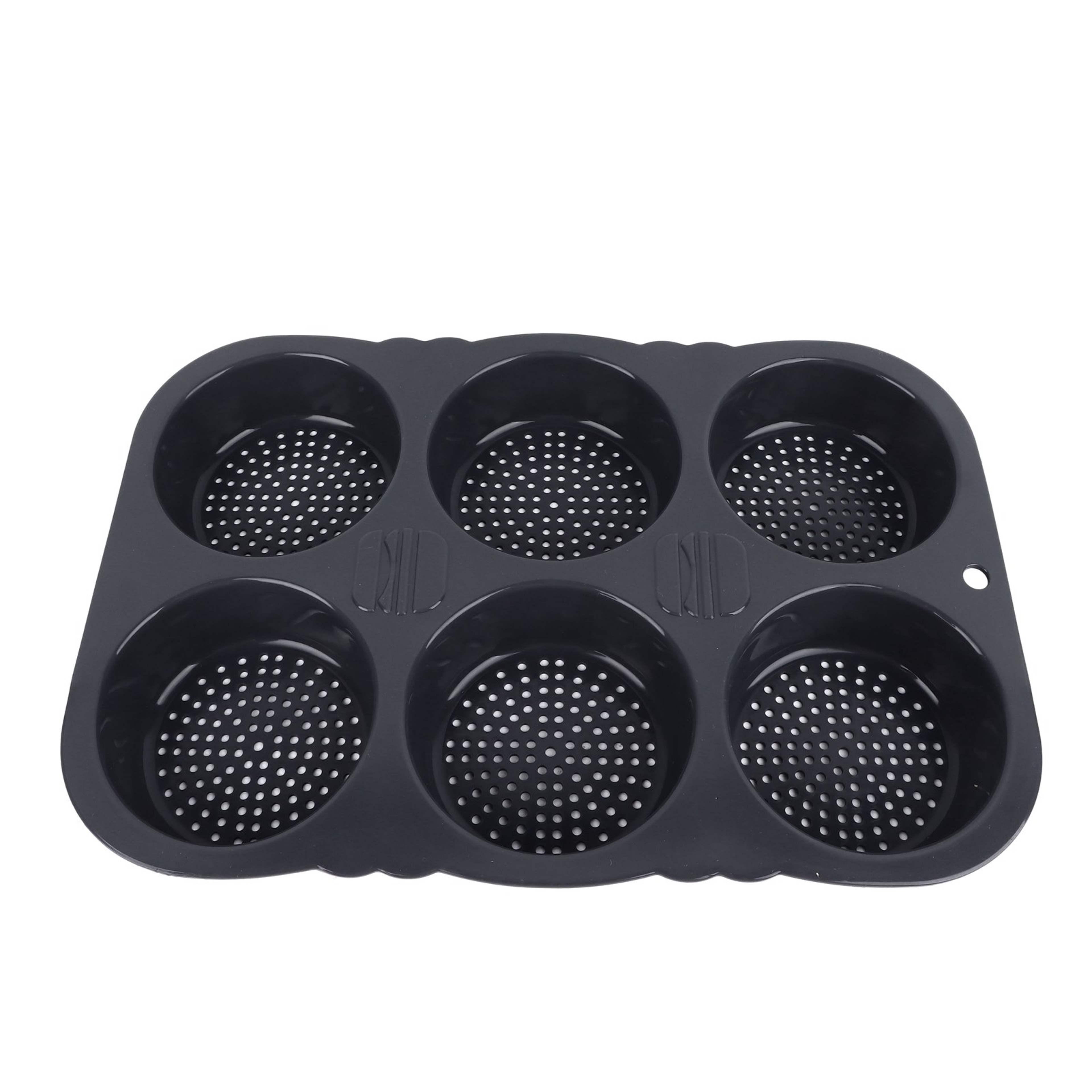 Premium 6 Cavity Hamburger Bun Mold Pan Silicone Bread Baking Tray, Heat Resistant & Reusable – view 2