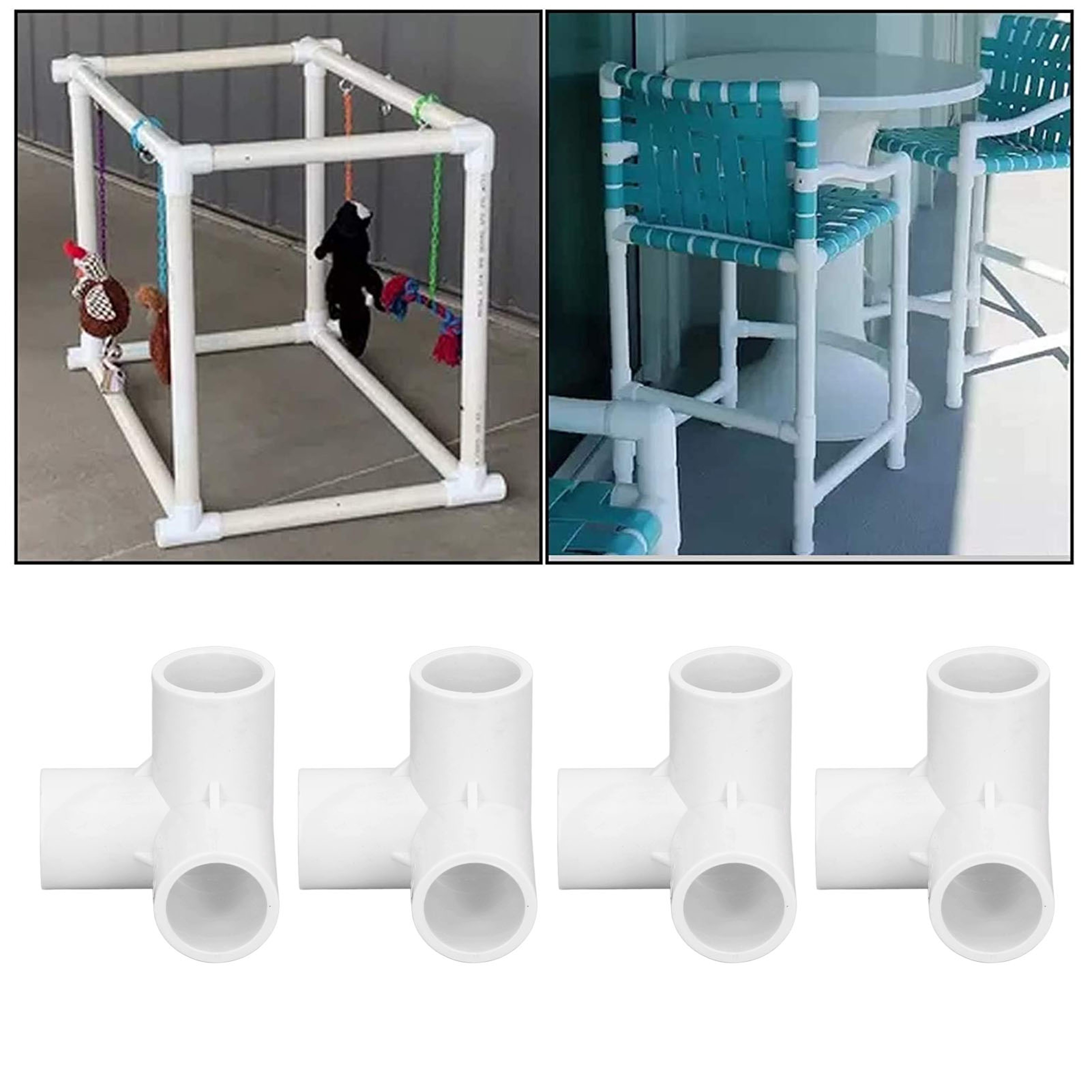 Durable PVC Way Pipe Connector Set Tee & Elbow Fittings – view 4