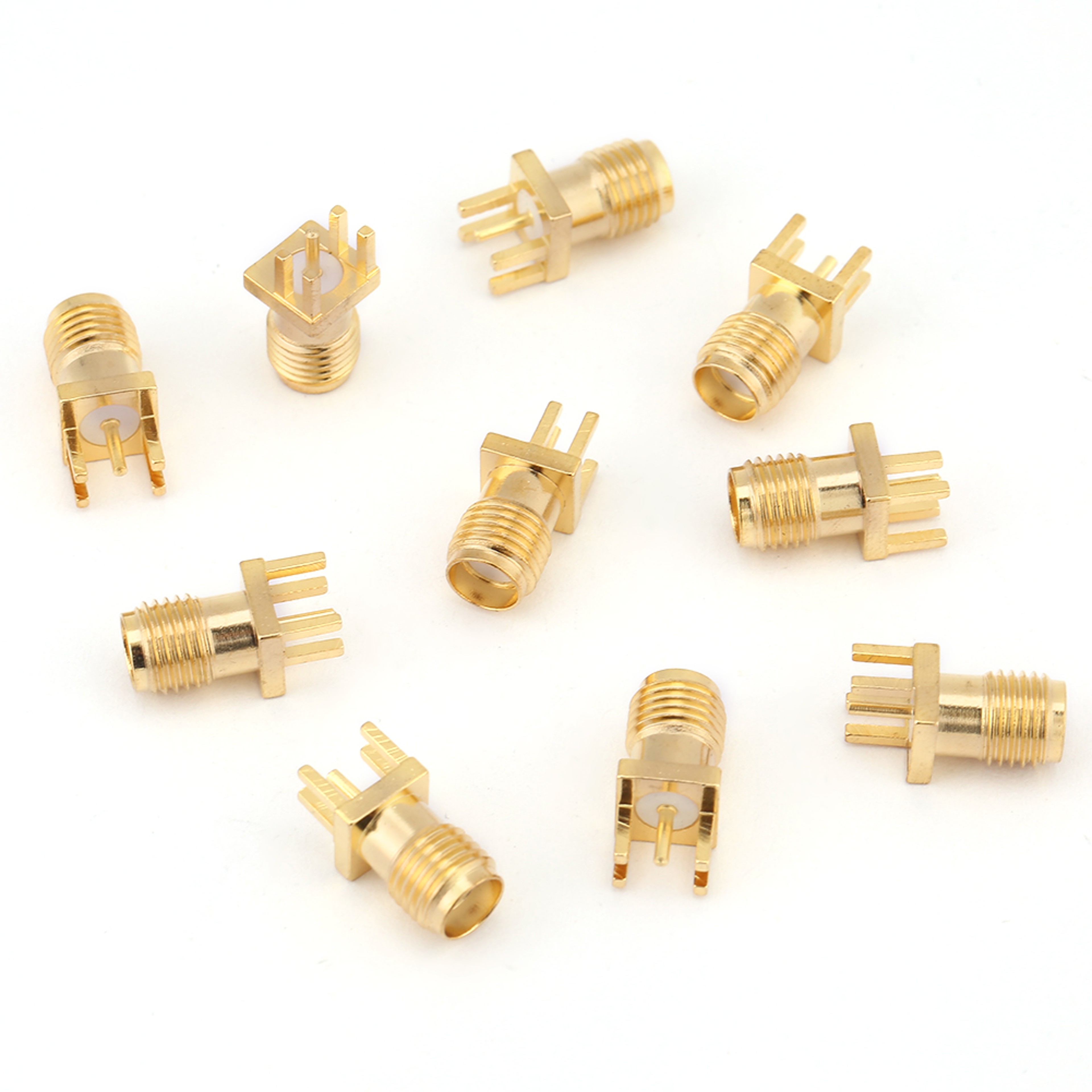 SMA Female Connector Brass Ohm PCB Mount RF Sockets – view 3