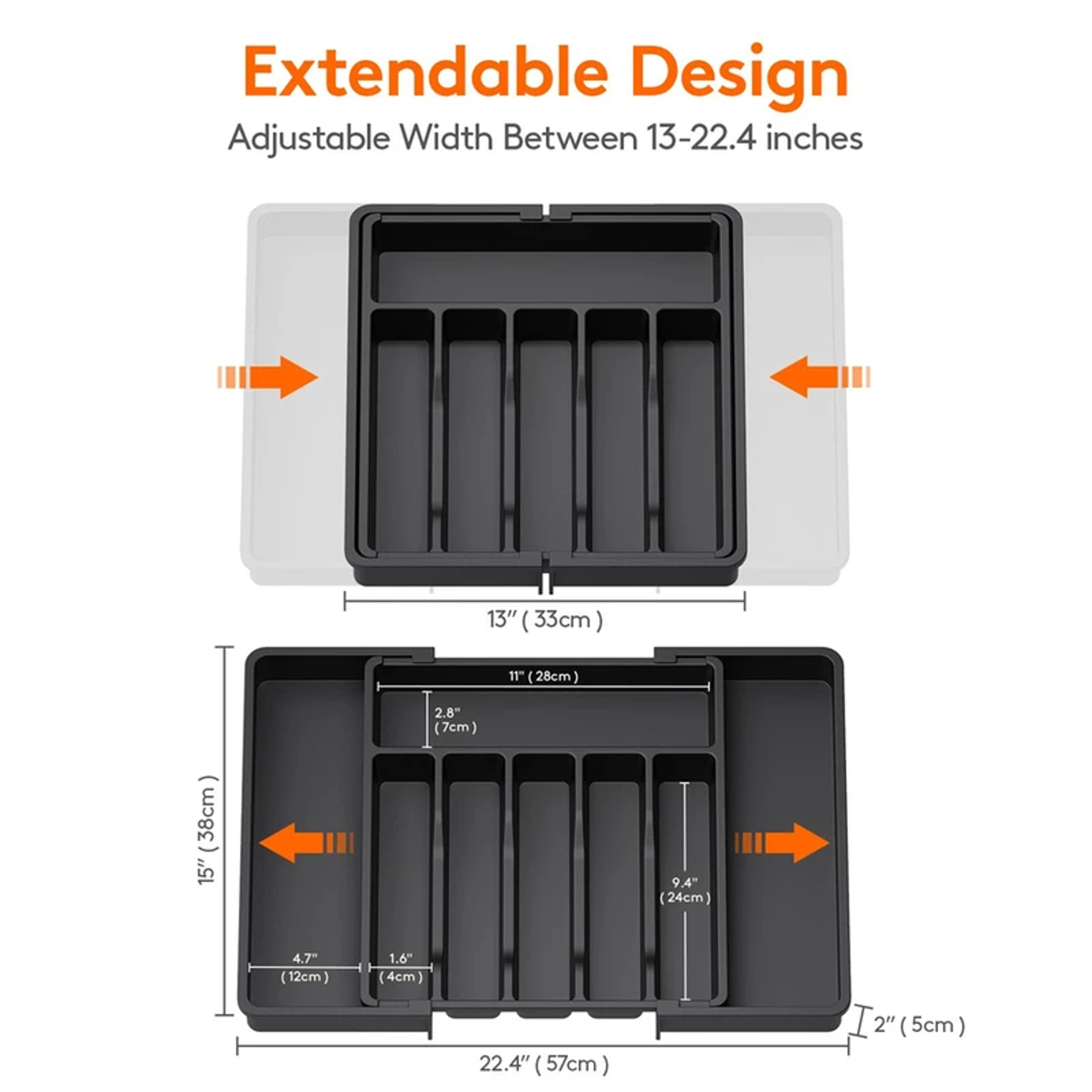 Expandable Silverware Drawer Organizer Adjustable Utensil Tray For Kitchen Cutlery Storage 2