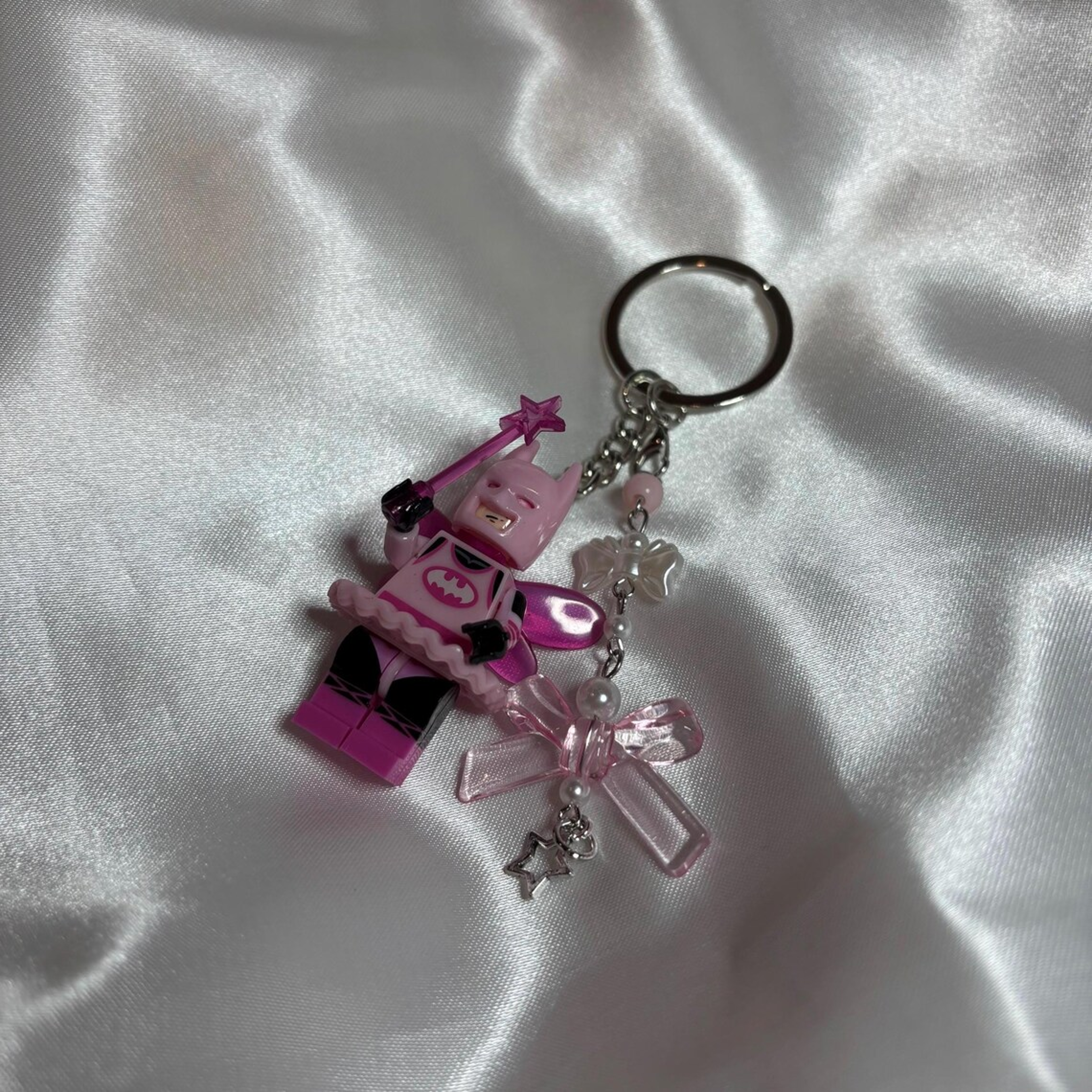 Fairy Bat Minifigure Keychain Cute Pink Bag Charm & Collectible Key Ring – view 2