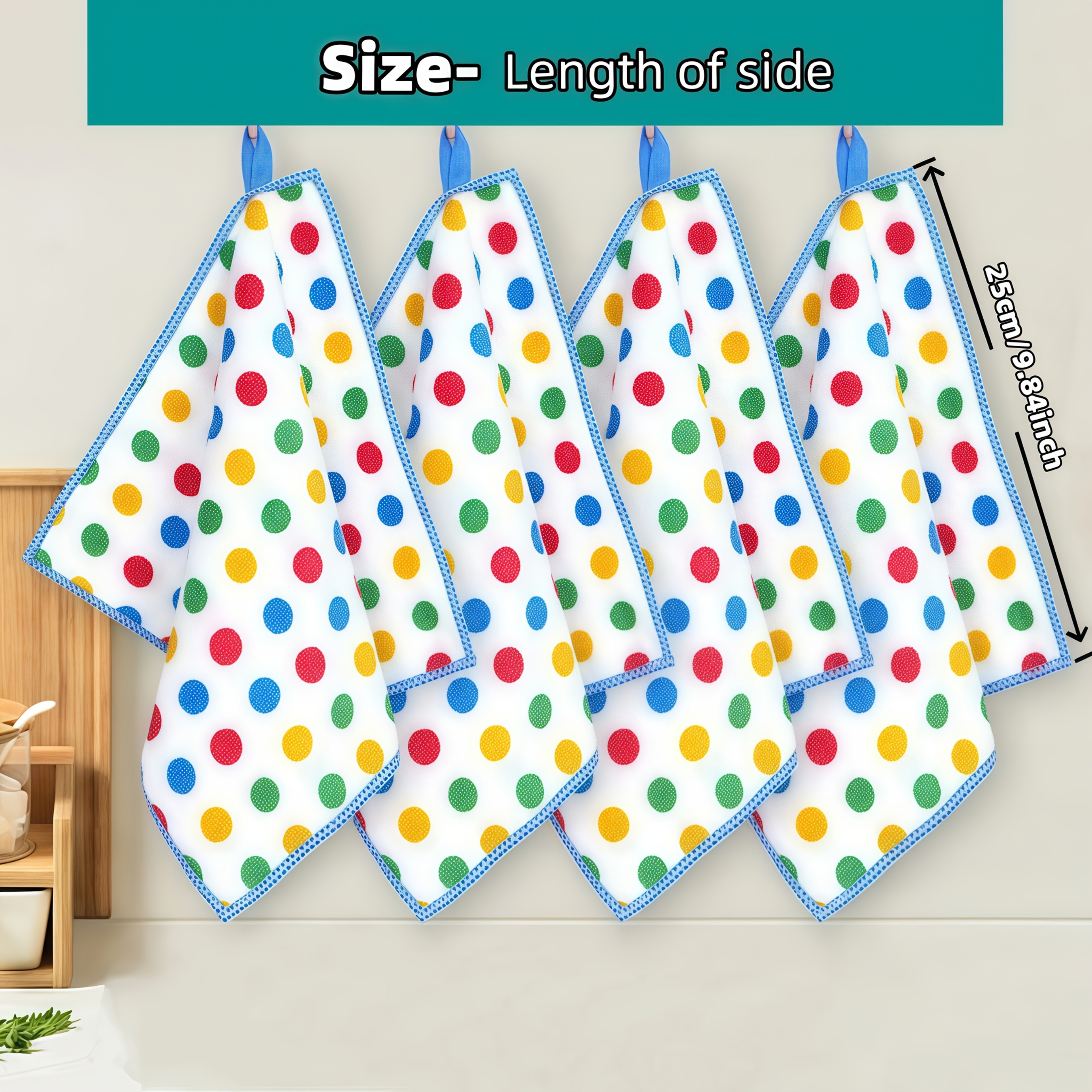 Colorful Microfiber Cleaning Cloth Set  Ultra Absorbent Quick Dry Hand  Kitchen Towels 2