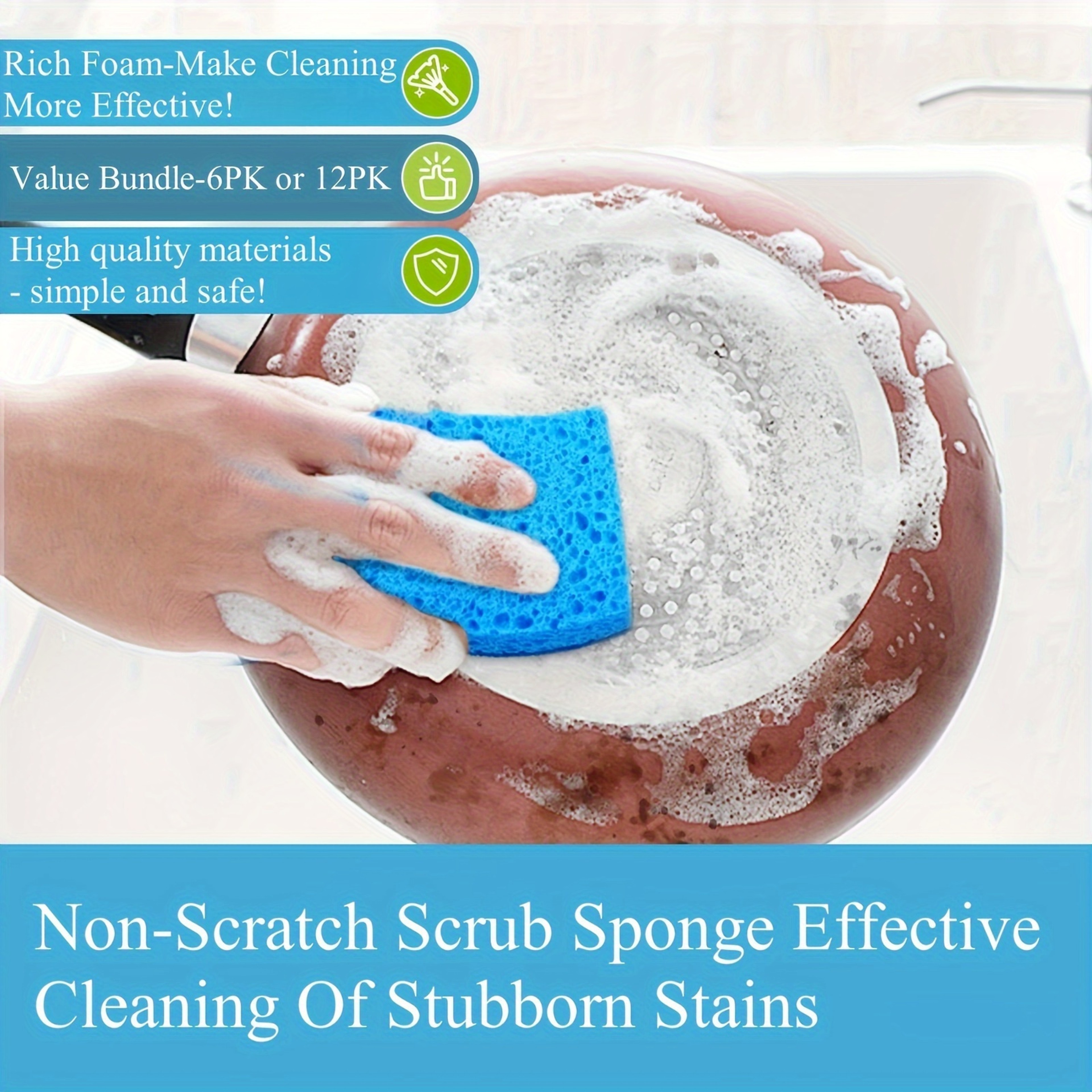 Cleaning Sponge Set  Double Sided Kitchen Sponge Scrubbers for Everyday Household Cleaning – view 3