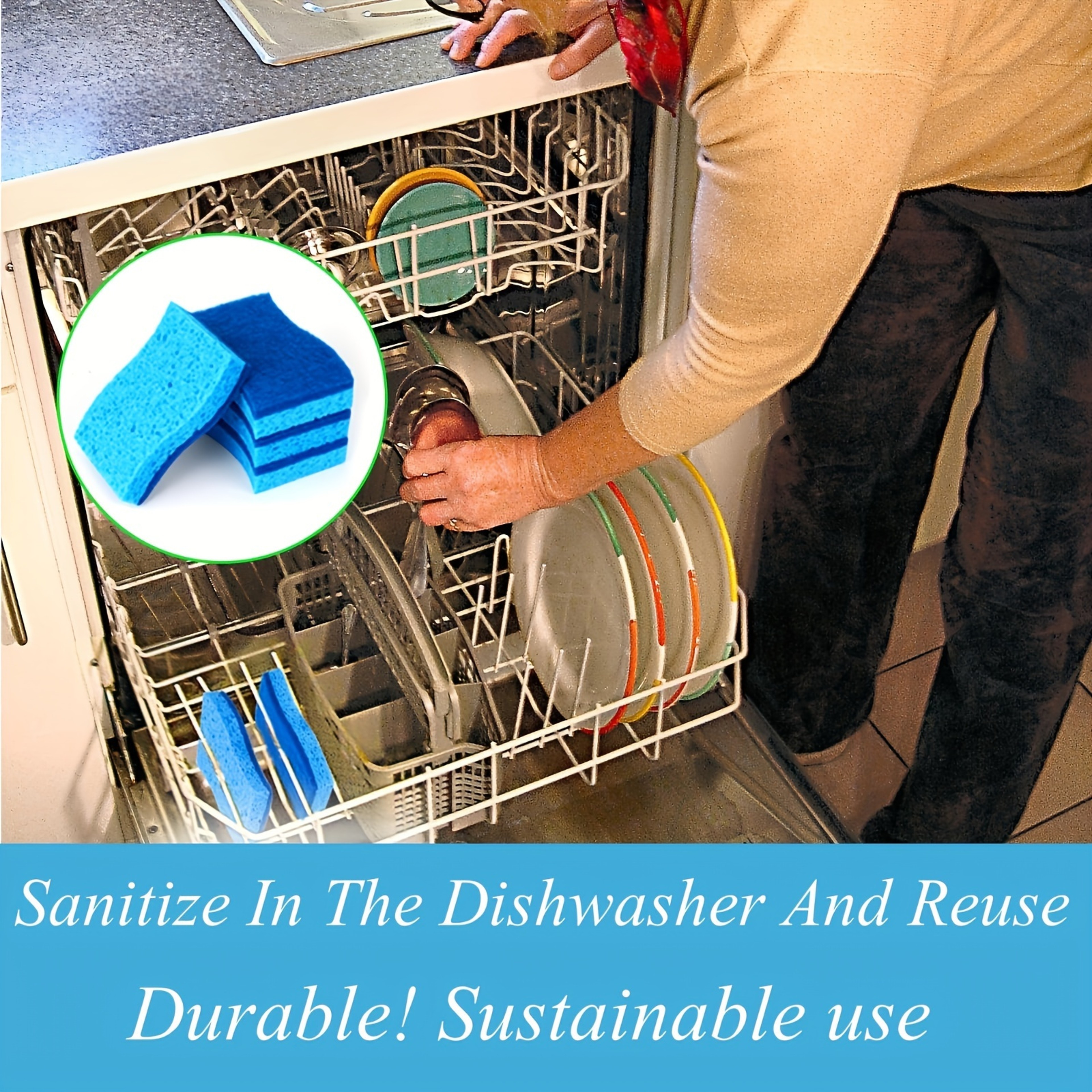 Cleaning Sponge Set  Double Sided Kitchen Sponge Scrubbers for Everyday Household Cleaning – view 5