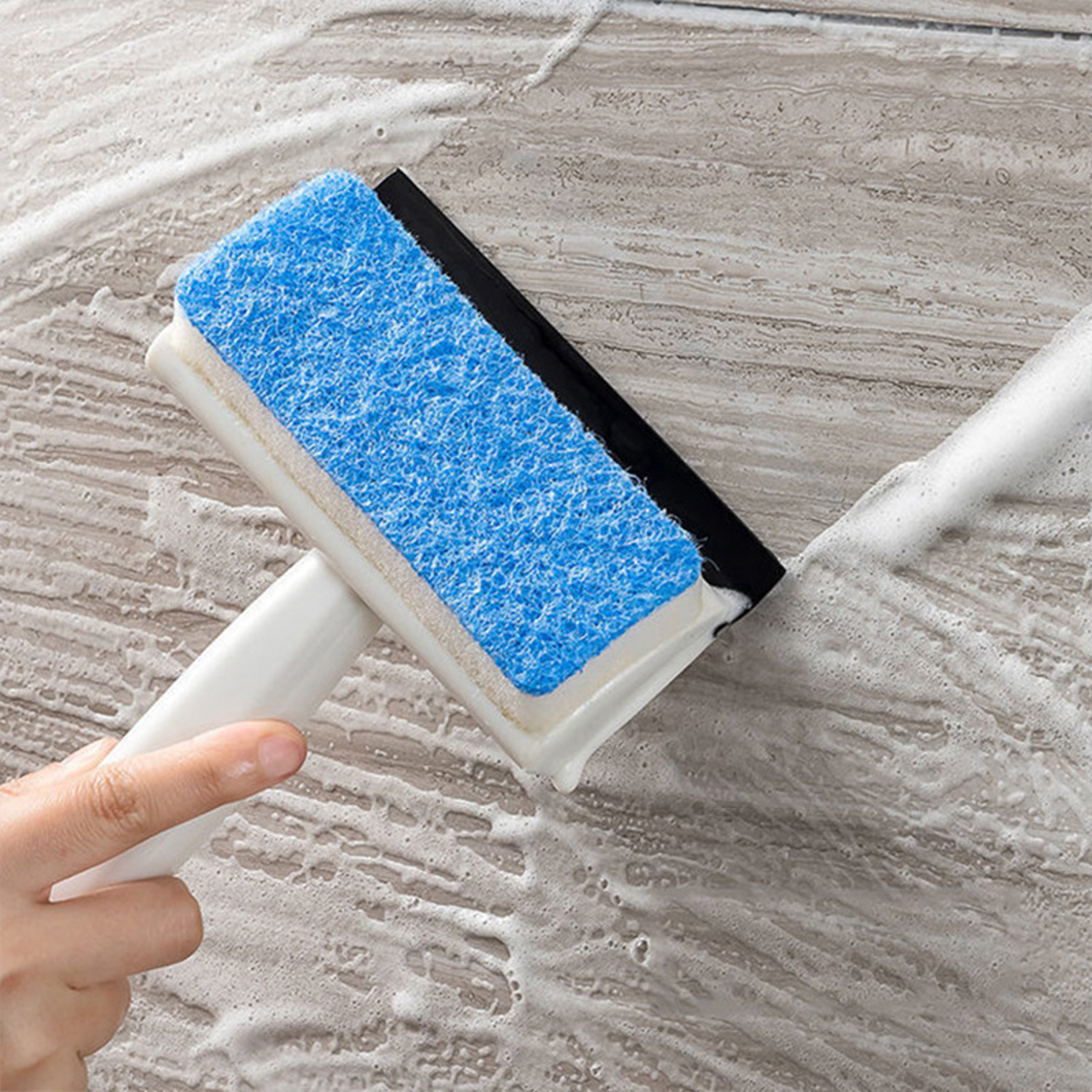 Window Cleaning Brush with Soap Dispenser and Squeegee for Glass, Mirrors & Bathroom Surfaces – view 3