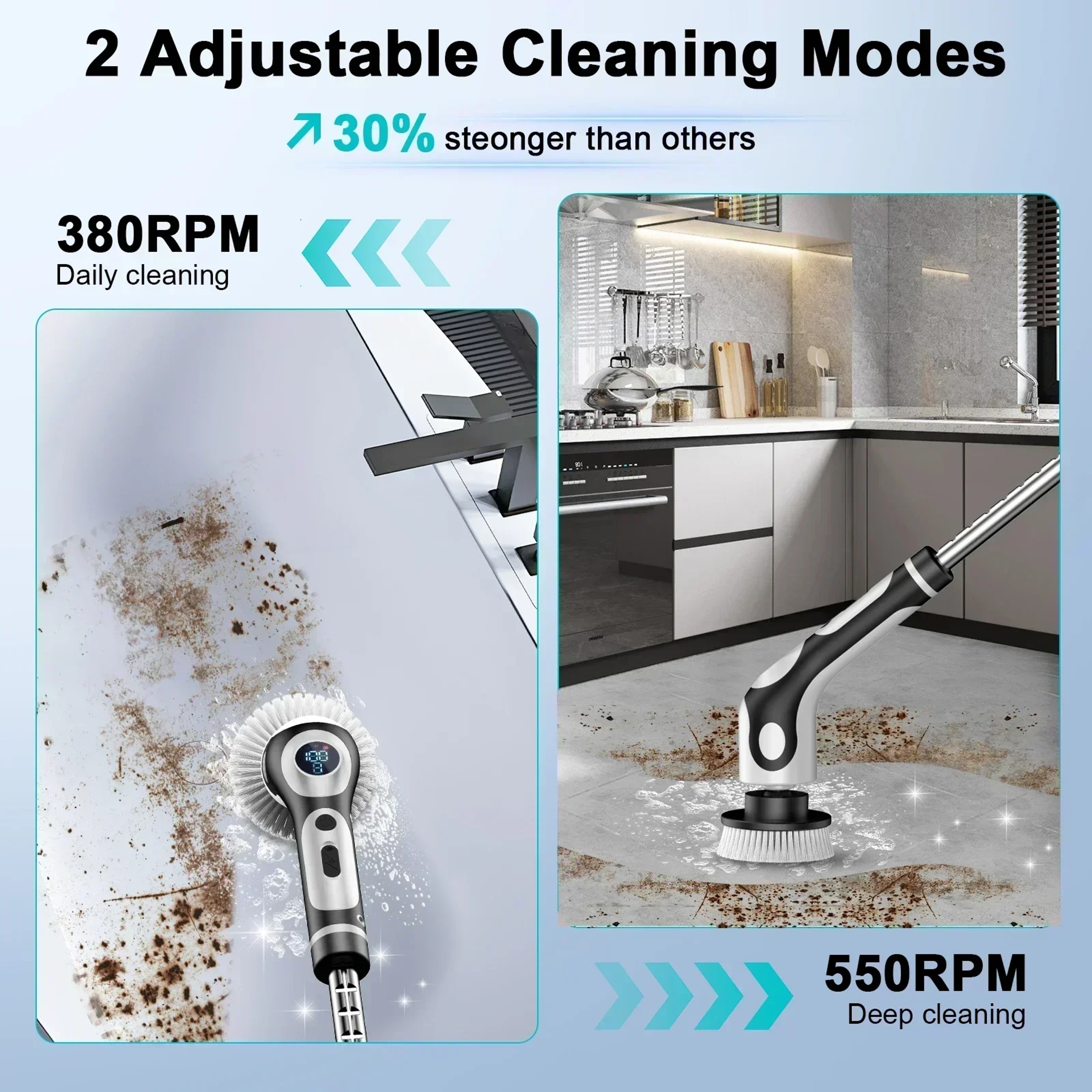 TINSOL Electric Cleaning Brush Rechargeable Spin Scrubber for Kitchen & Bathroom Cleaning – view 5