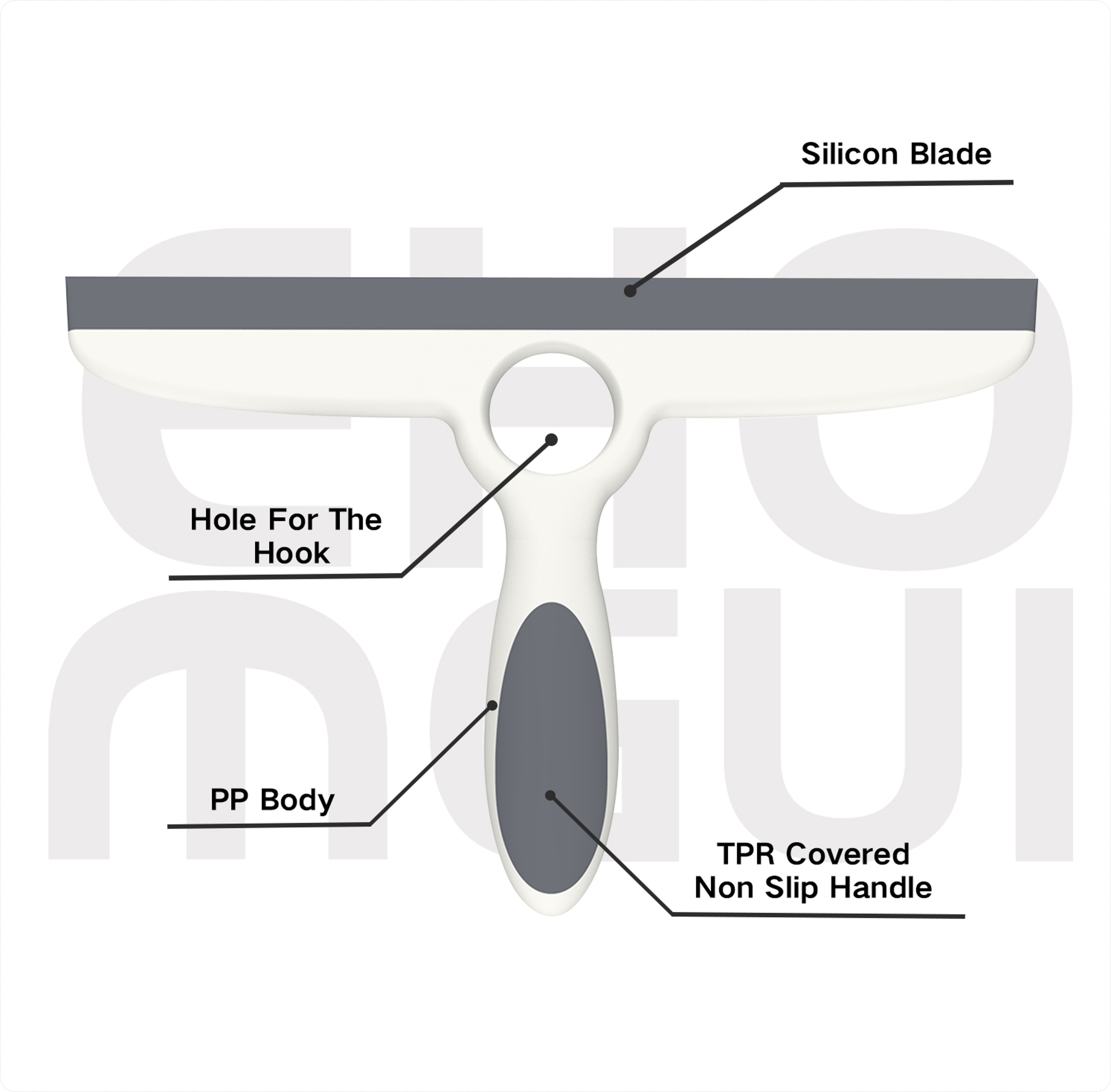 EHOMGUI Window Squeegee with Adhesive Hook for Streak-Free Glass, Shower & Mirror Cleaning – view 6