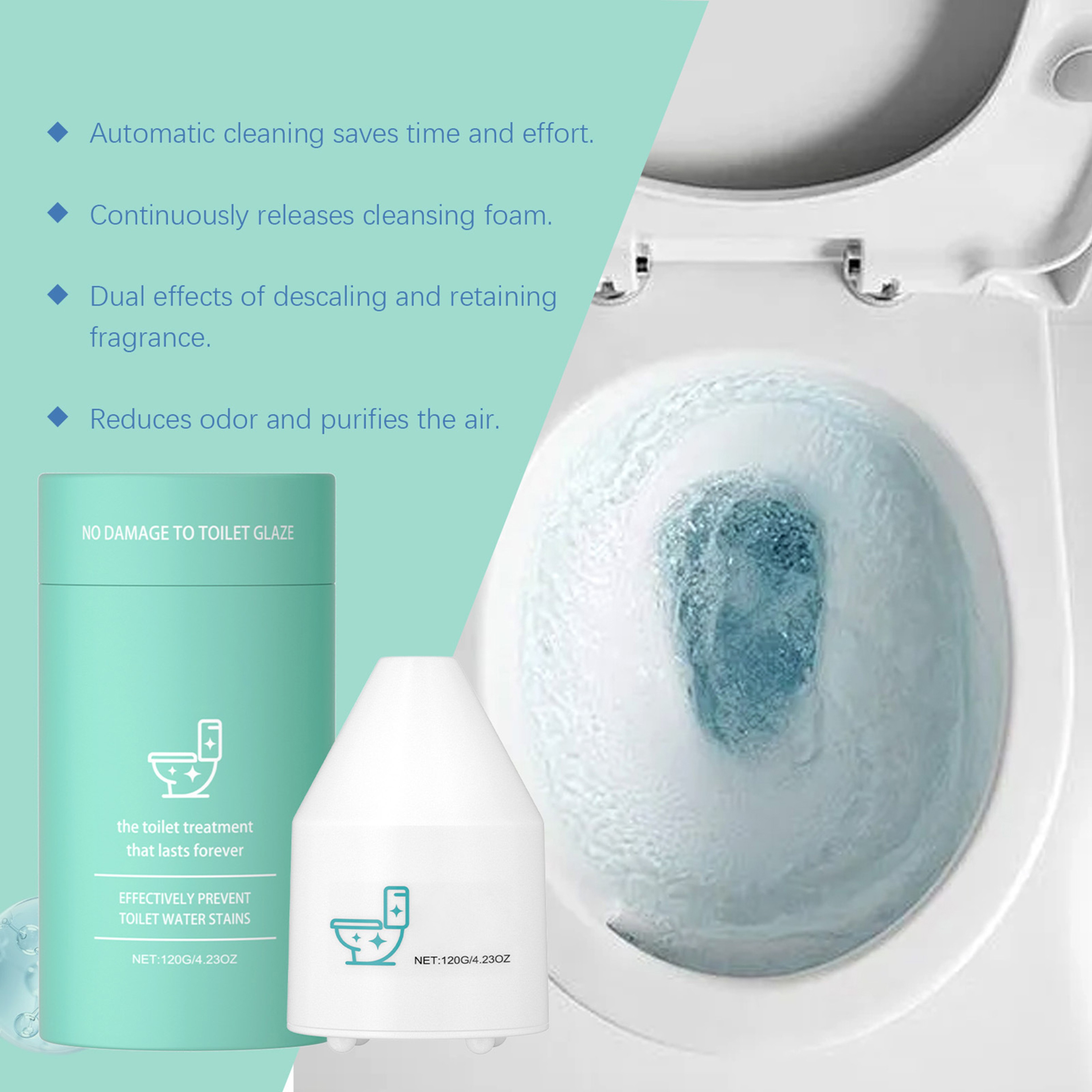 JUE FISH Toilet Tank Cleaning Tablets Long Lasting Automatic Toilet Cleaner & Freshener – view 2