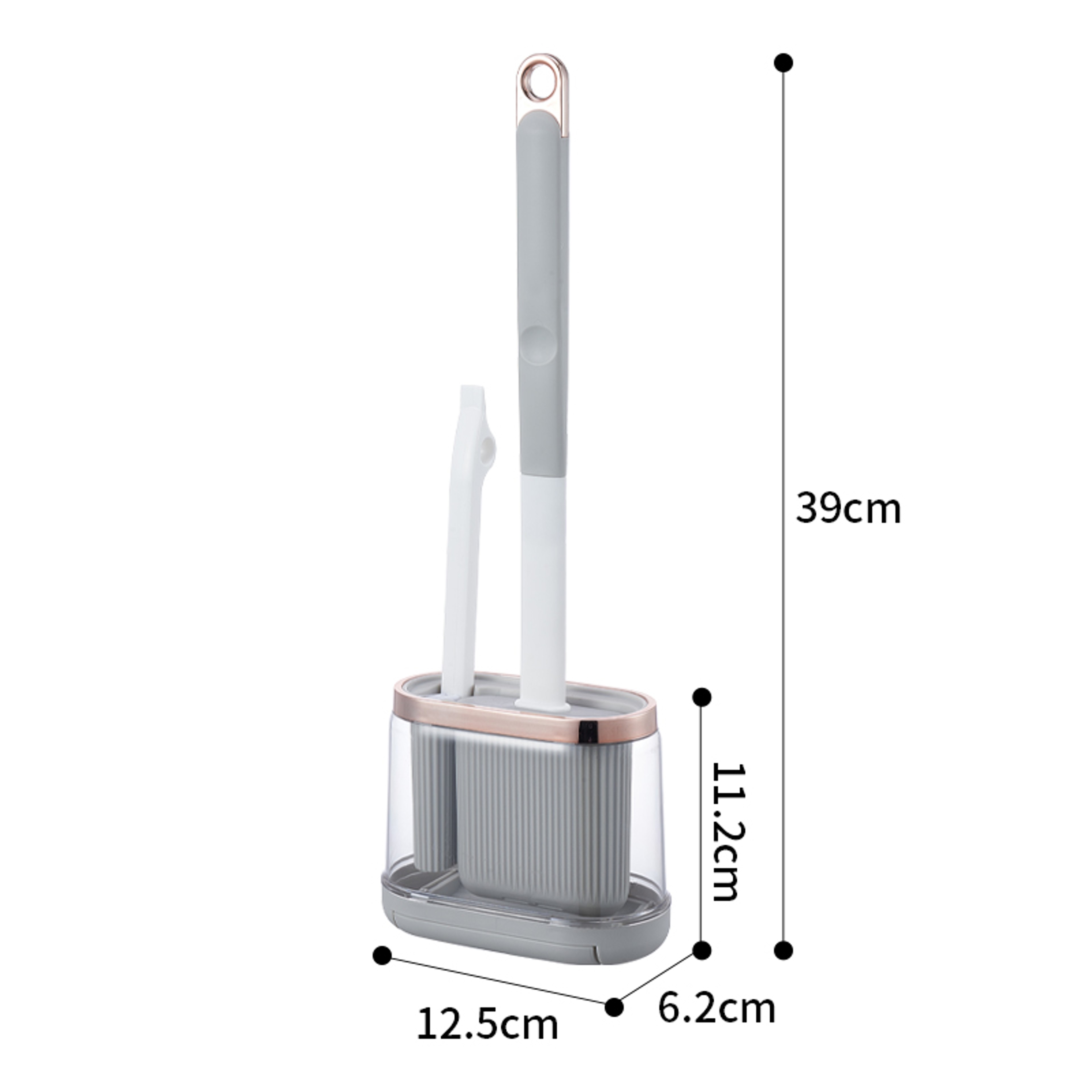 Silicone Toilet Brush With Holder Long Handle Bathroom Cleaning Brush 5
