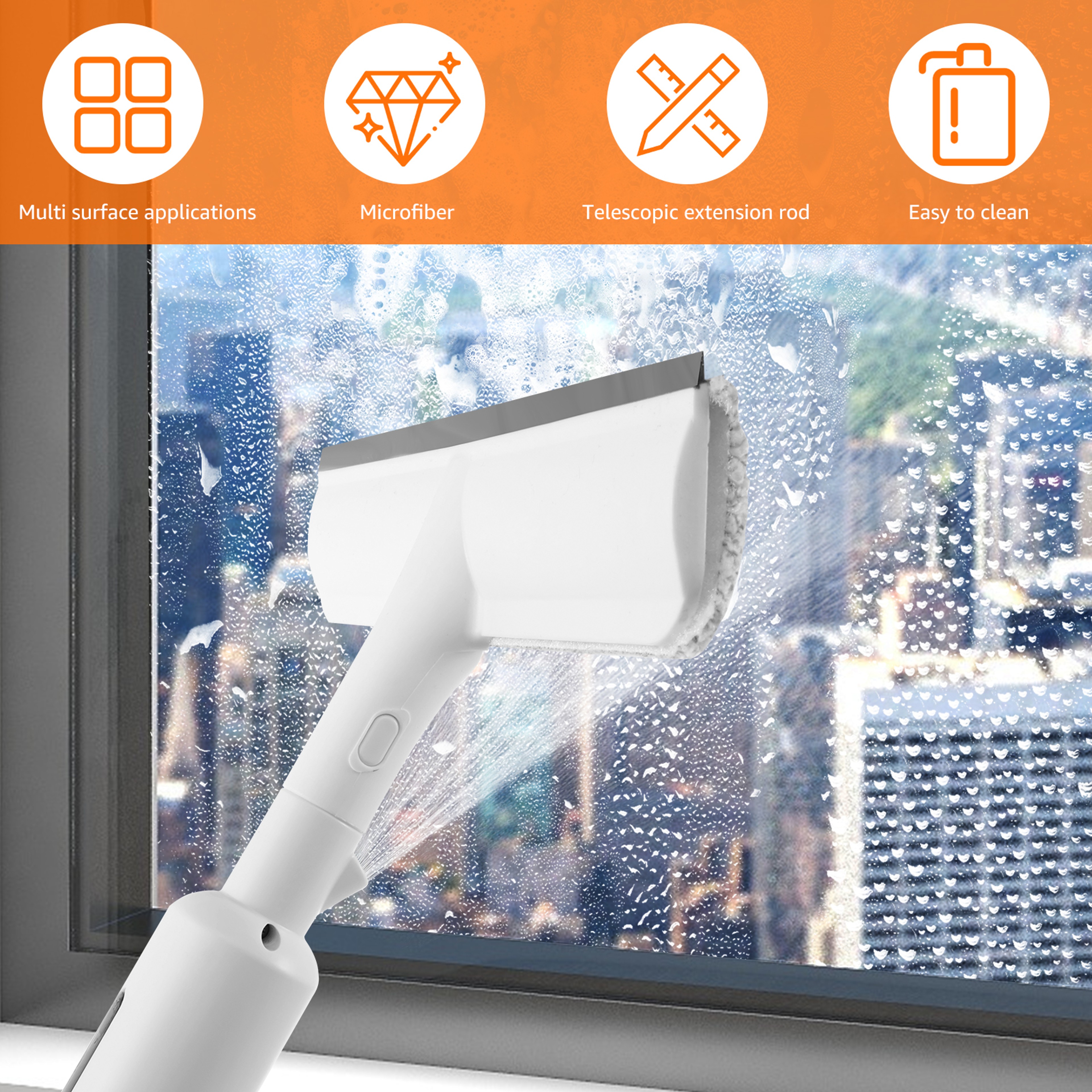 Window Cleaning Kit with Spray Bottle & Glass Squeegee for Streak Free Windows – view 3