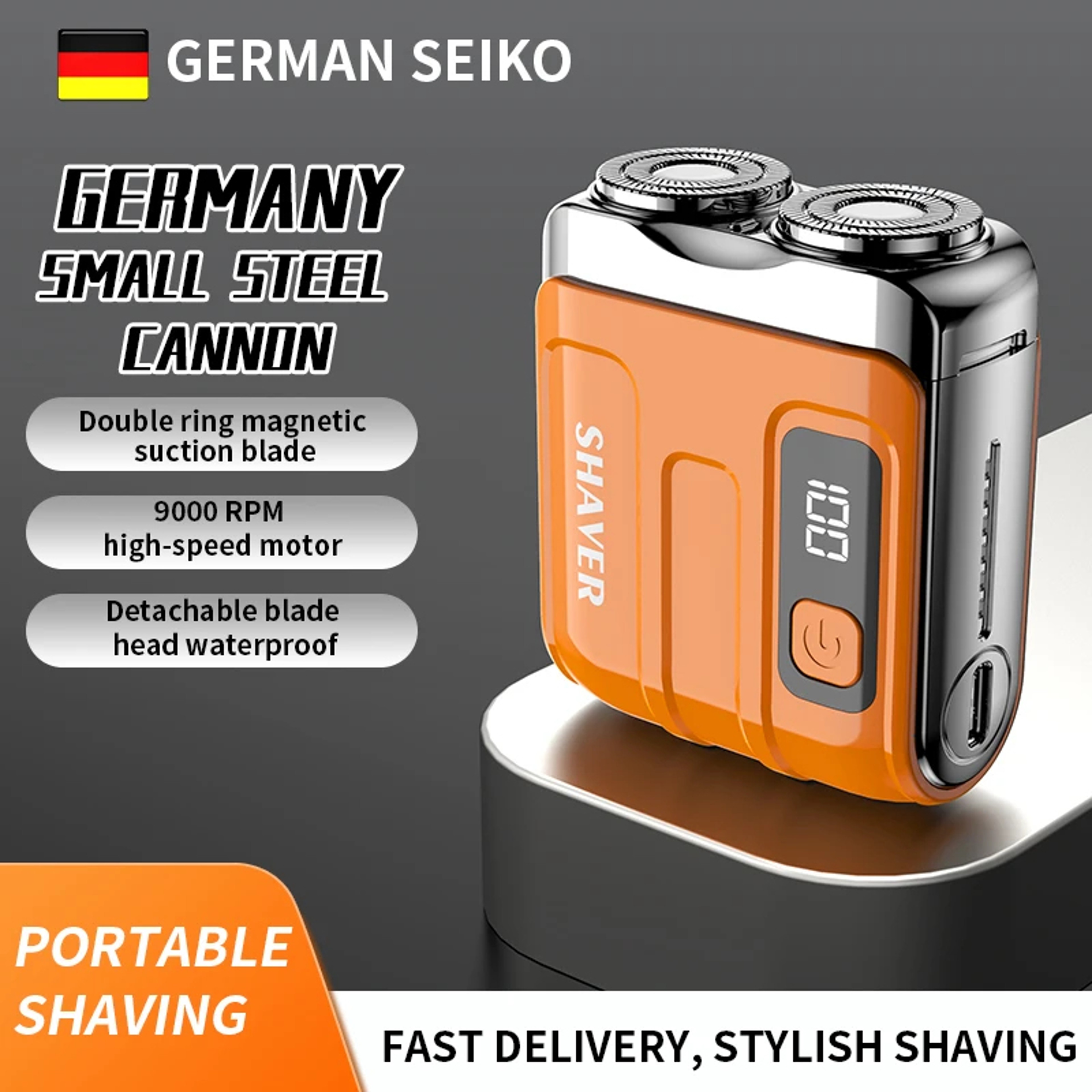 Mini Electric Shaver With Digital Display Dual Blade Rechargeable Beard Trimmer For Travel  Daily G 0