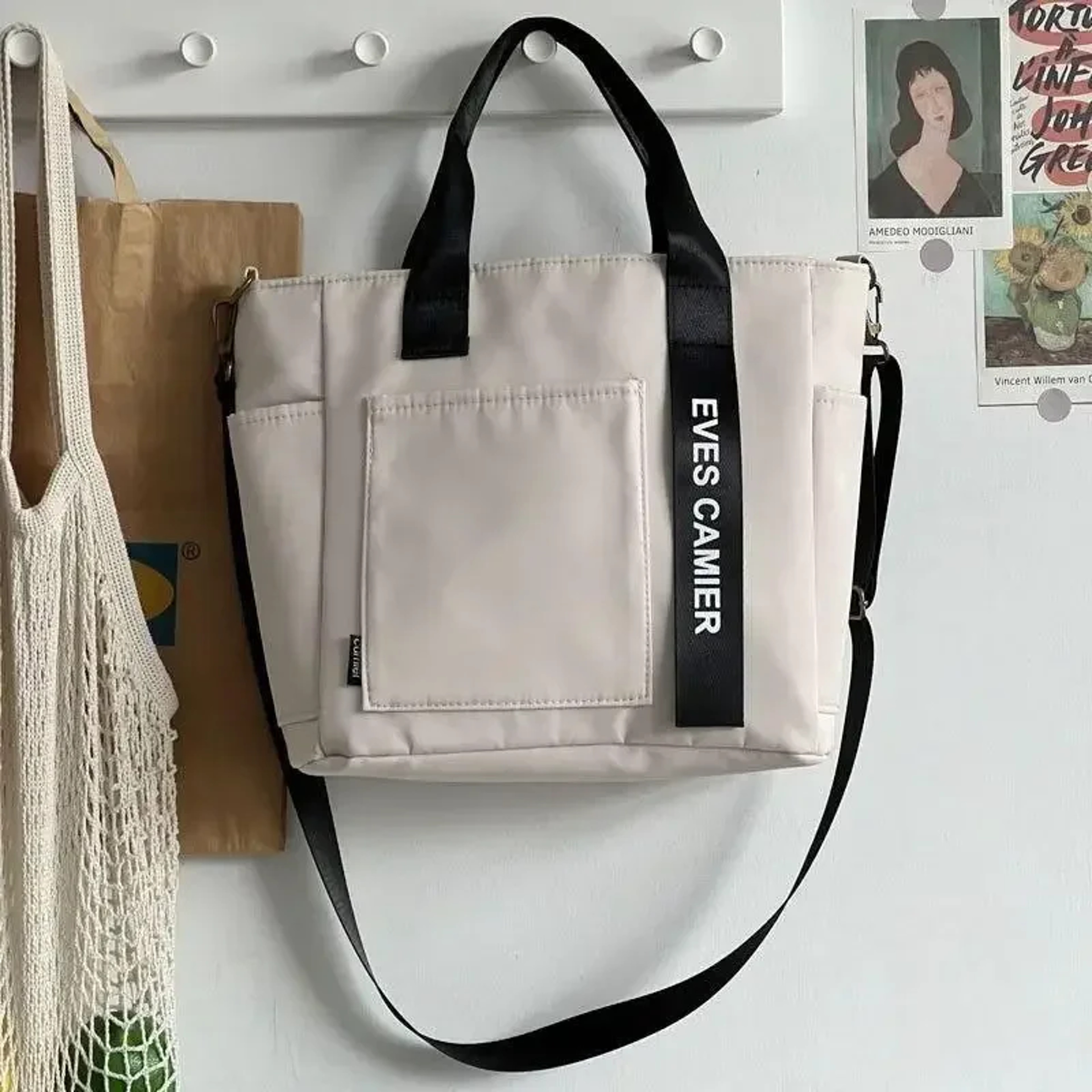 Large Capacity Waterproof Tote Bag For Women   Casual Nylon Shoulder Messenger Handbag 4