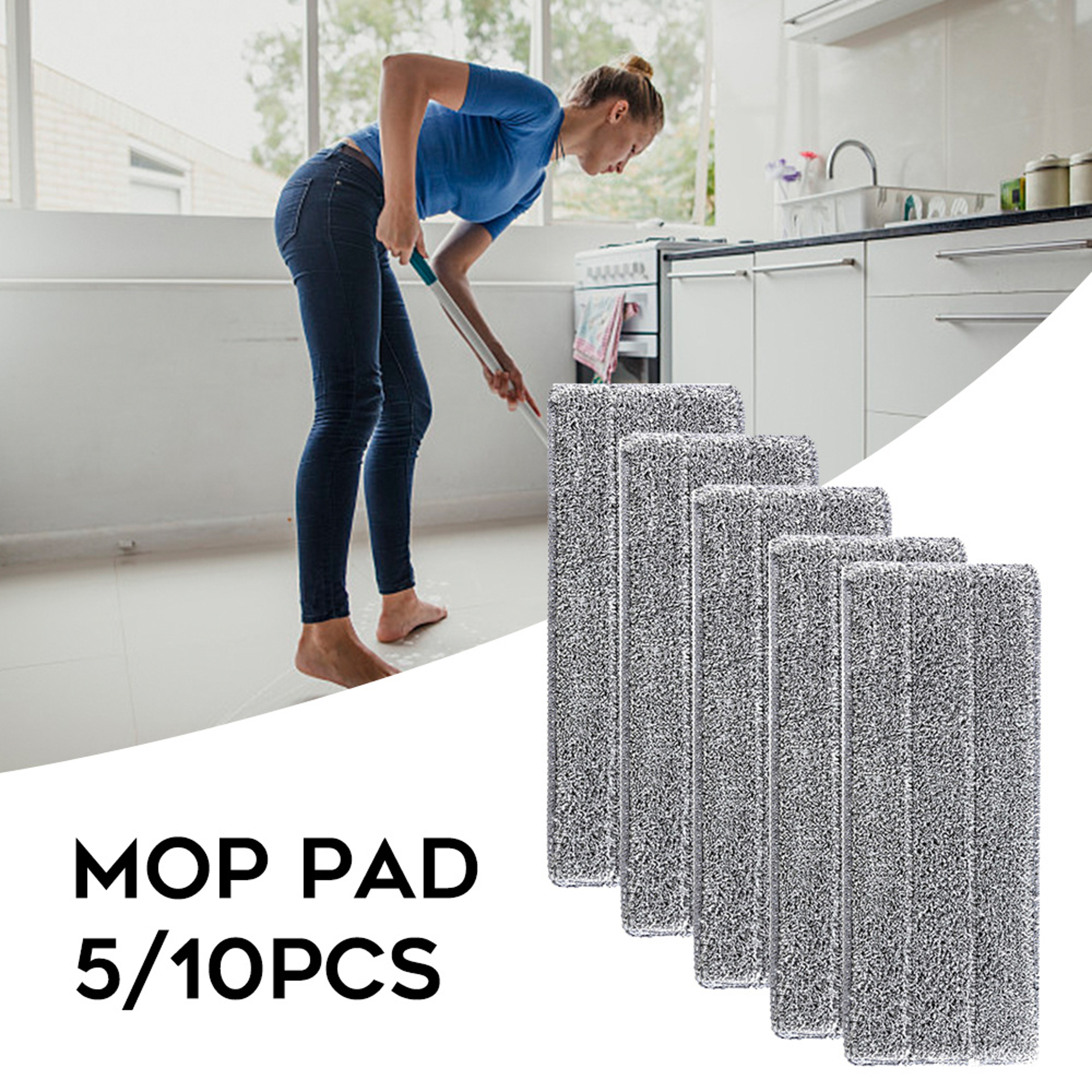 Microfiber Mop Replacement Head Reusable Flat Mop Refill Pad For Hands Free Floor Cleaning 2
