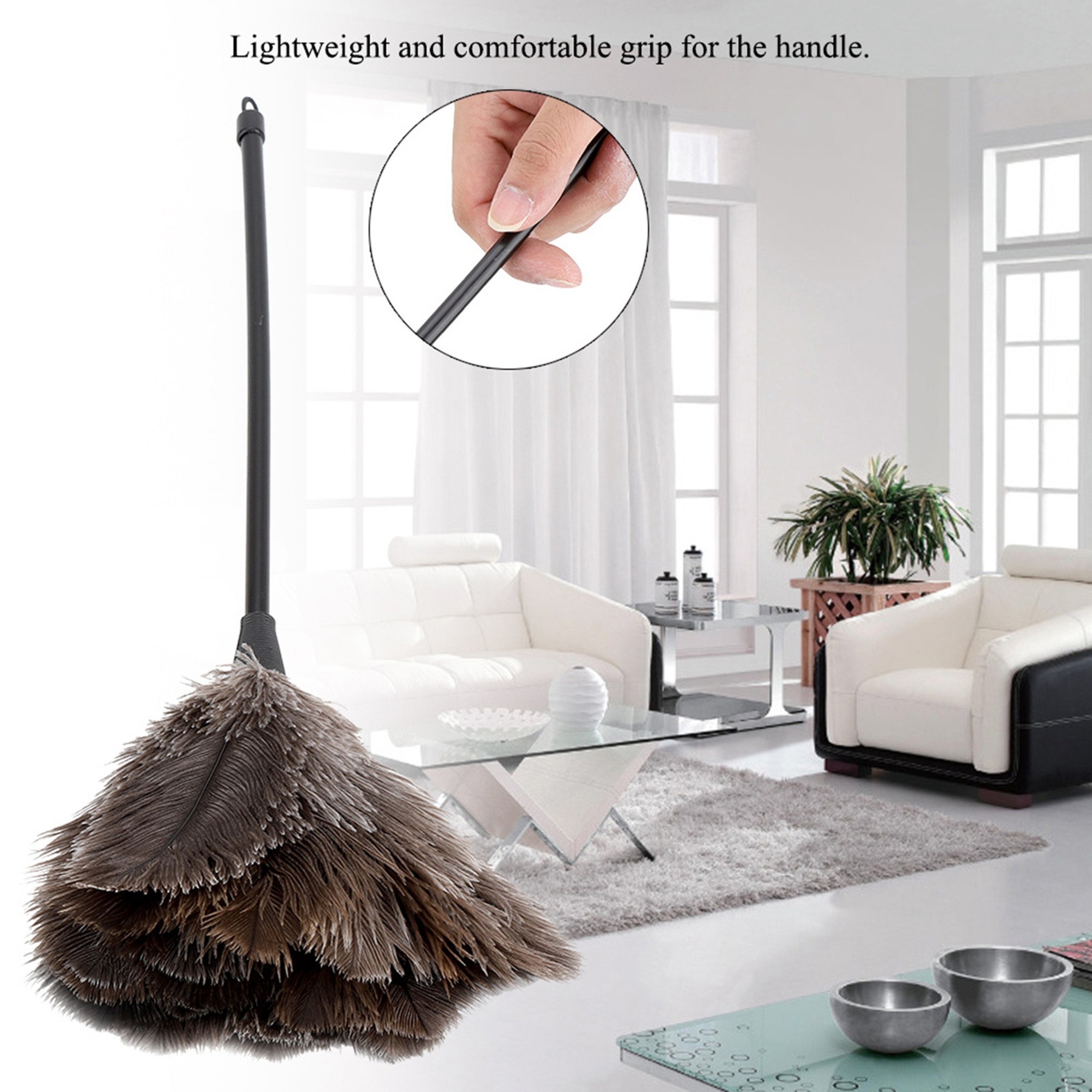 Handmade Ostrich Feather Duster Mini Reusable Dusting Tool for Keyboard, Books & Home Cleaning – view 5
