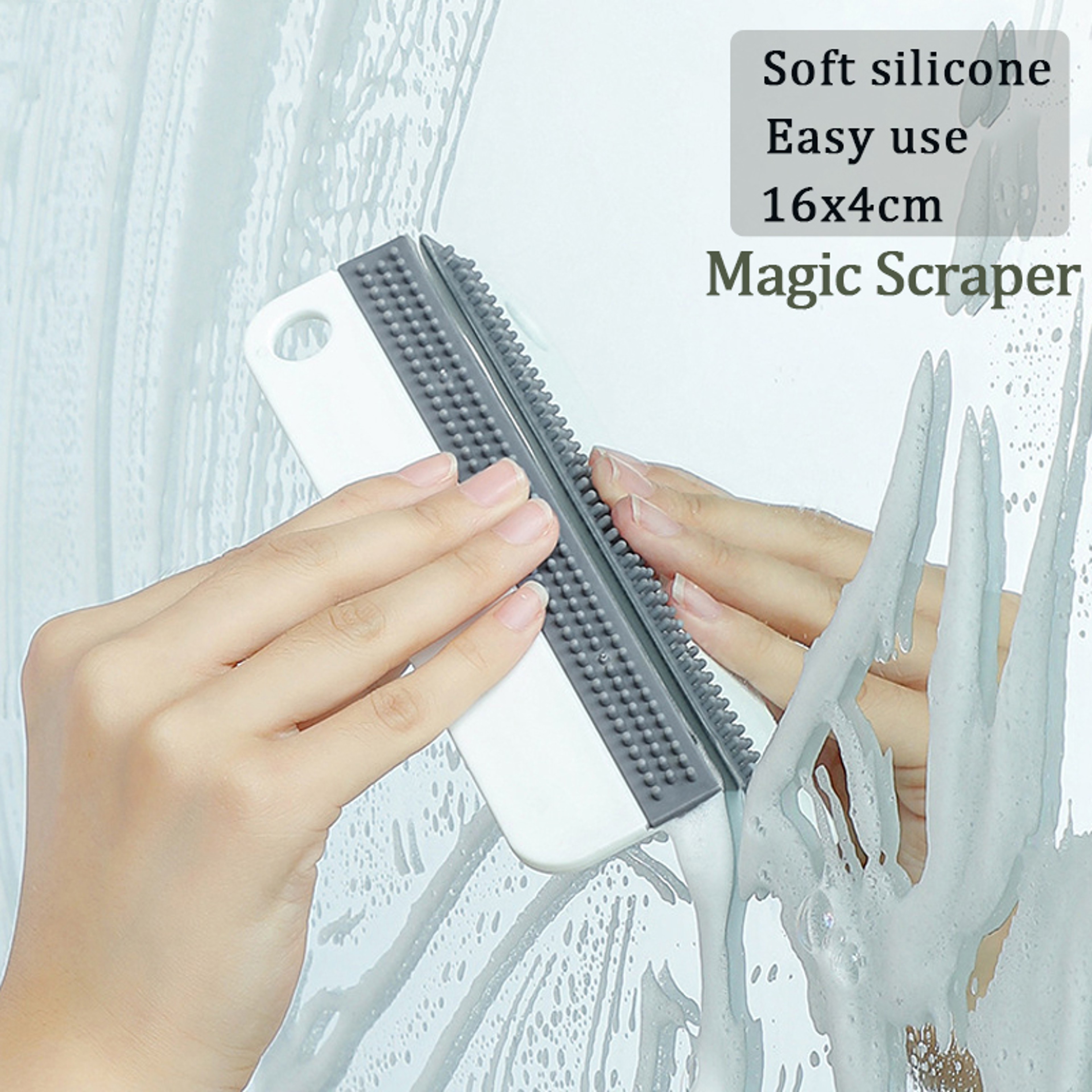 Portable Window Squeegee Silicone Glass Wiper For Bathroom Kitchen Shower  Car Mirrors 0