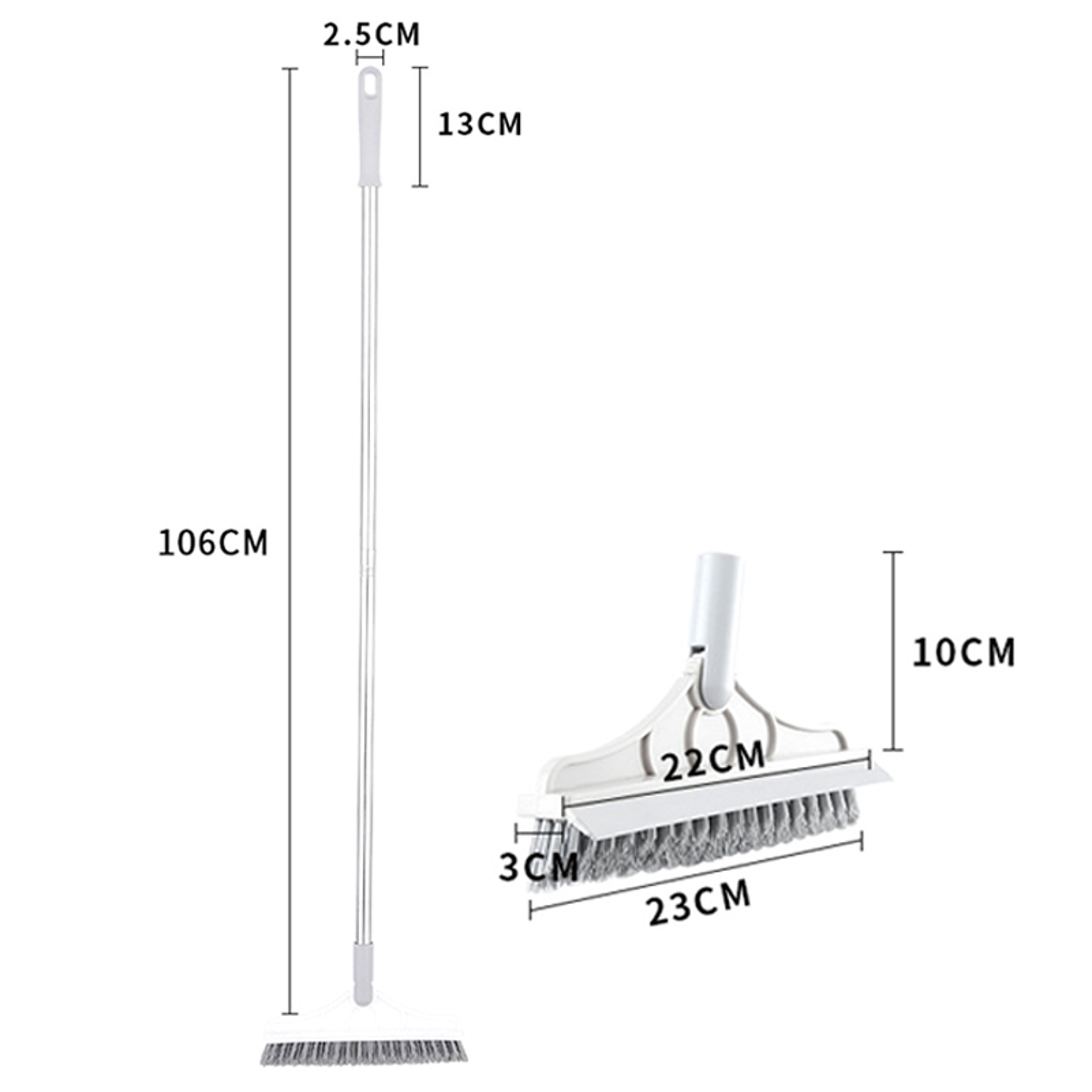 Floor Scrub Brush With Rotating Head  Long Handle Floor Squeegee For Deep Cleaning 5