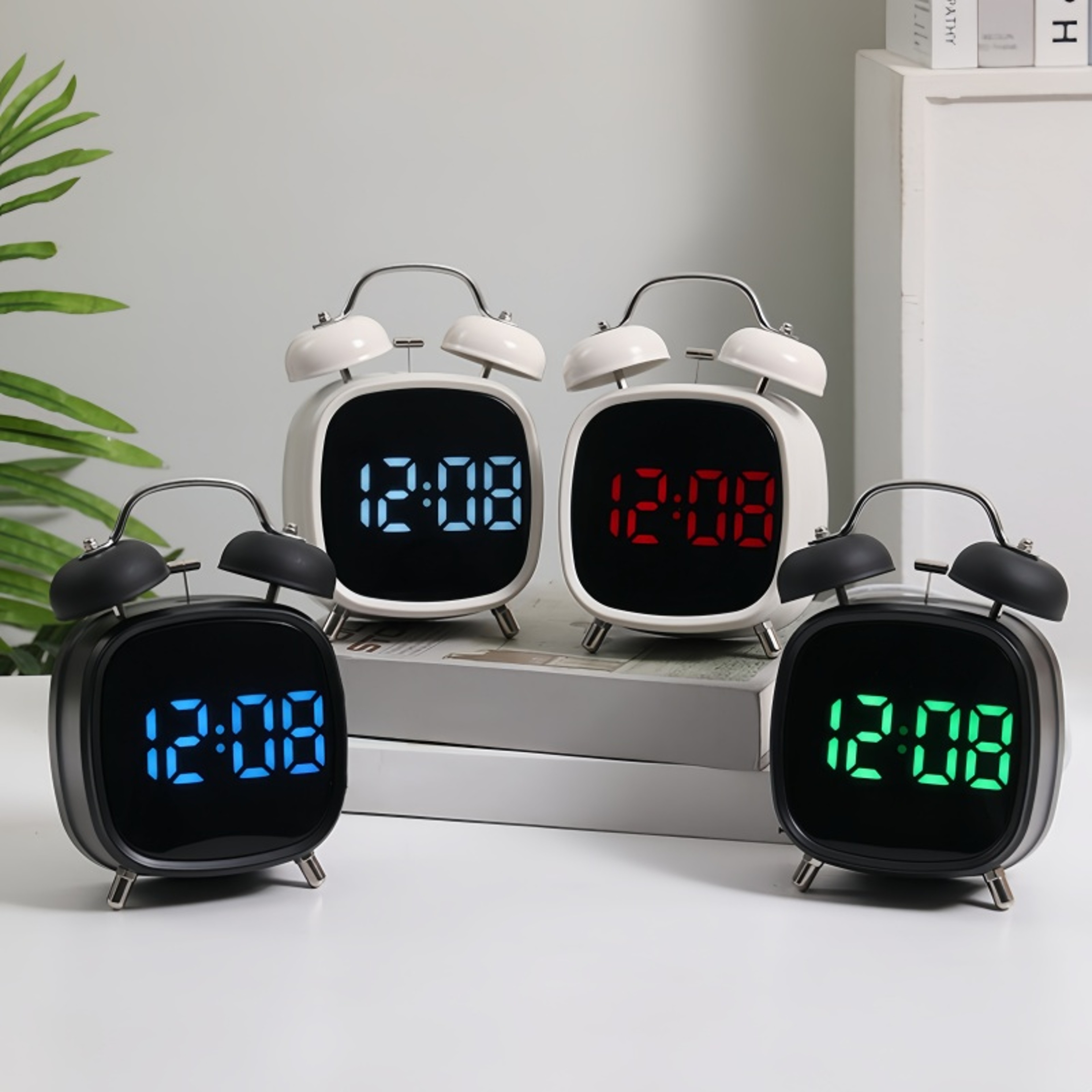 Voice Control Digital Alarm Clock with Double Bell Super Loud Alarm for Heavy Sleepers LED Bedside Clock – view 5