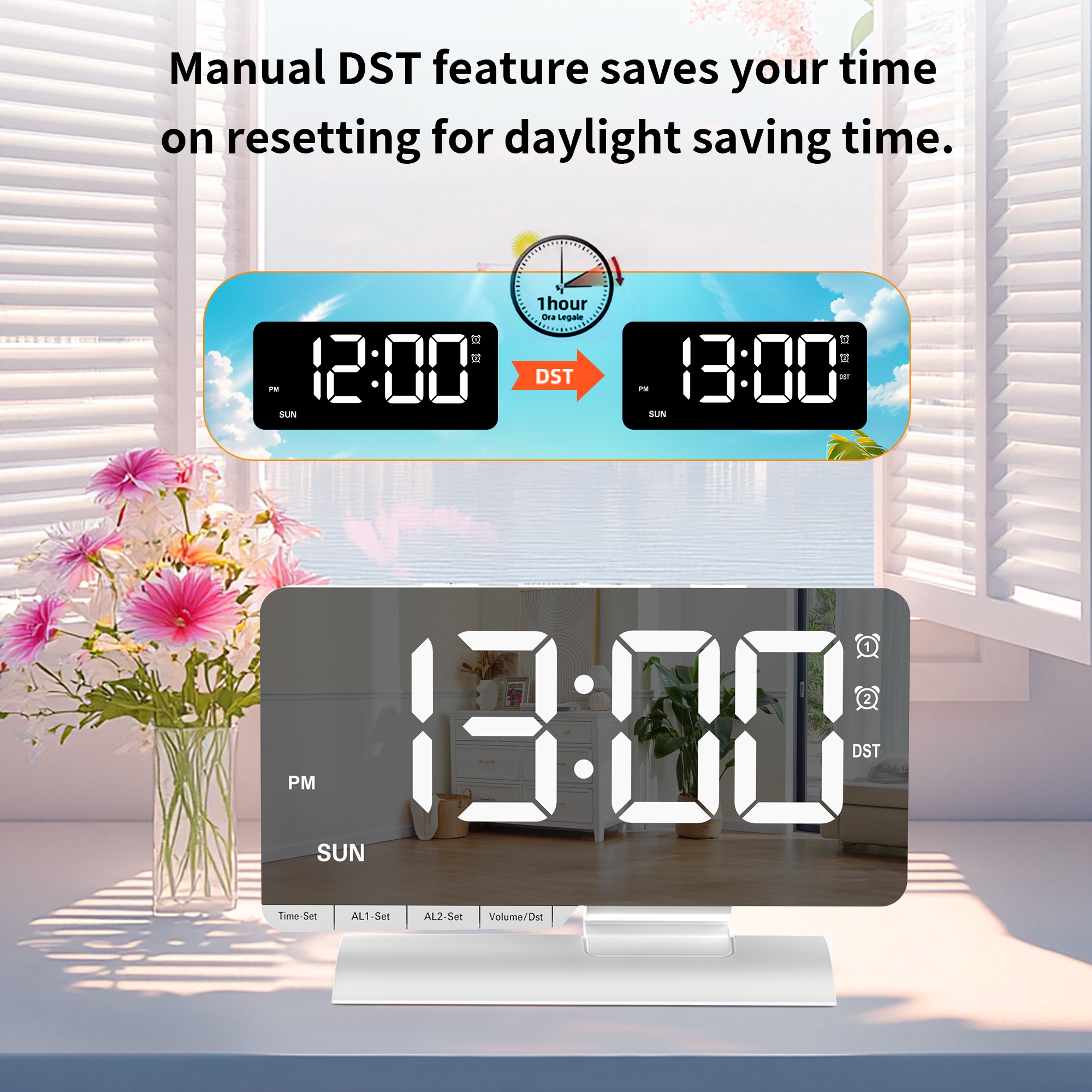 Smart Adhan Prayer Clock with Large LED Display, Auto Dimming & Digital Alarm for Home and Bedroom – view 2
