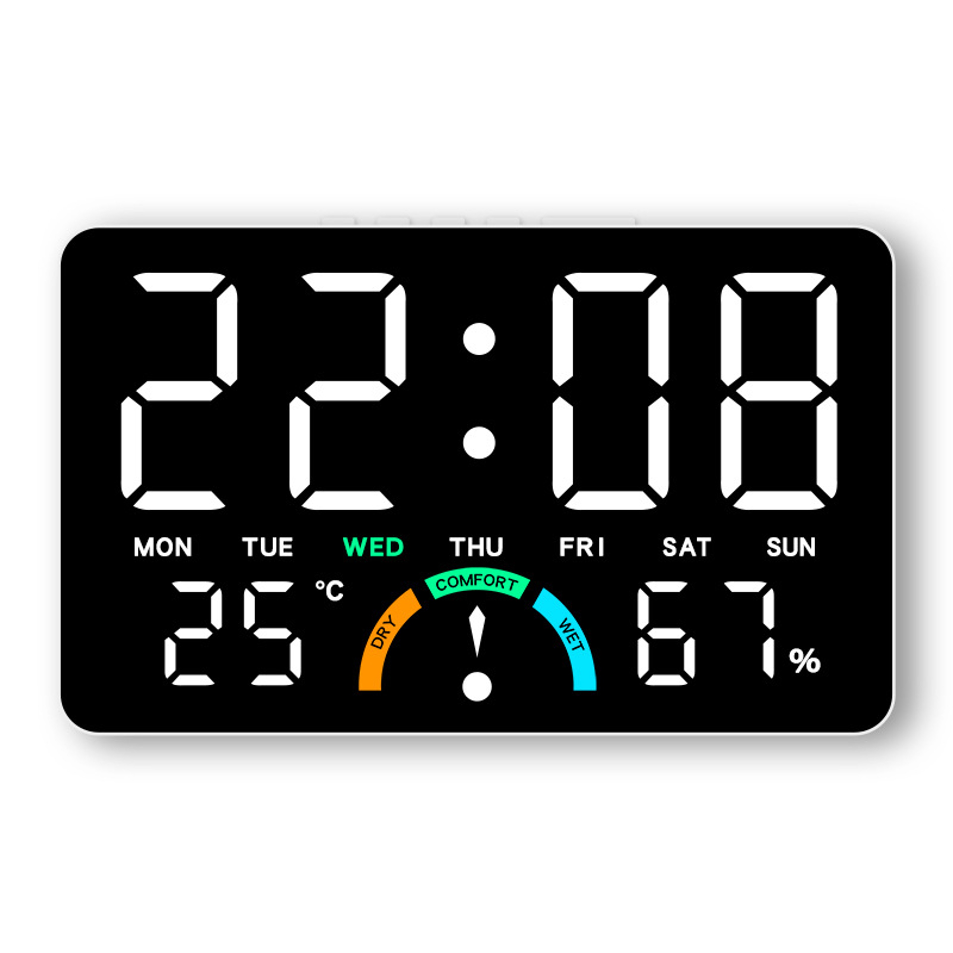 Smart Digital Alarm Clock with Temperature & Humidity Display, Dual Alarm, Auto Dimming LED Wall Clock – view 11