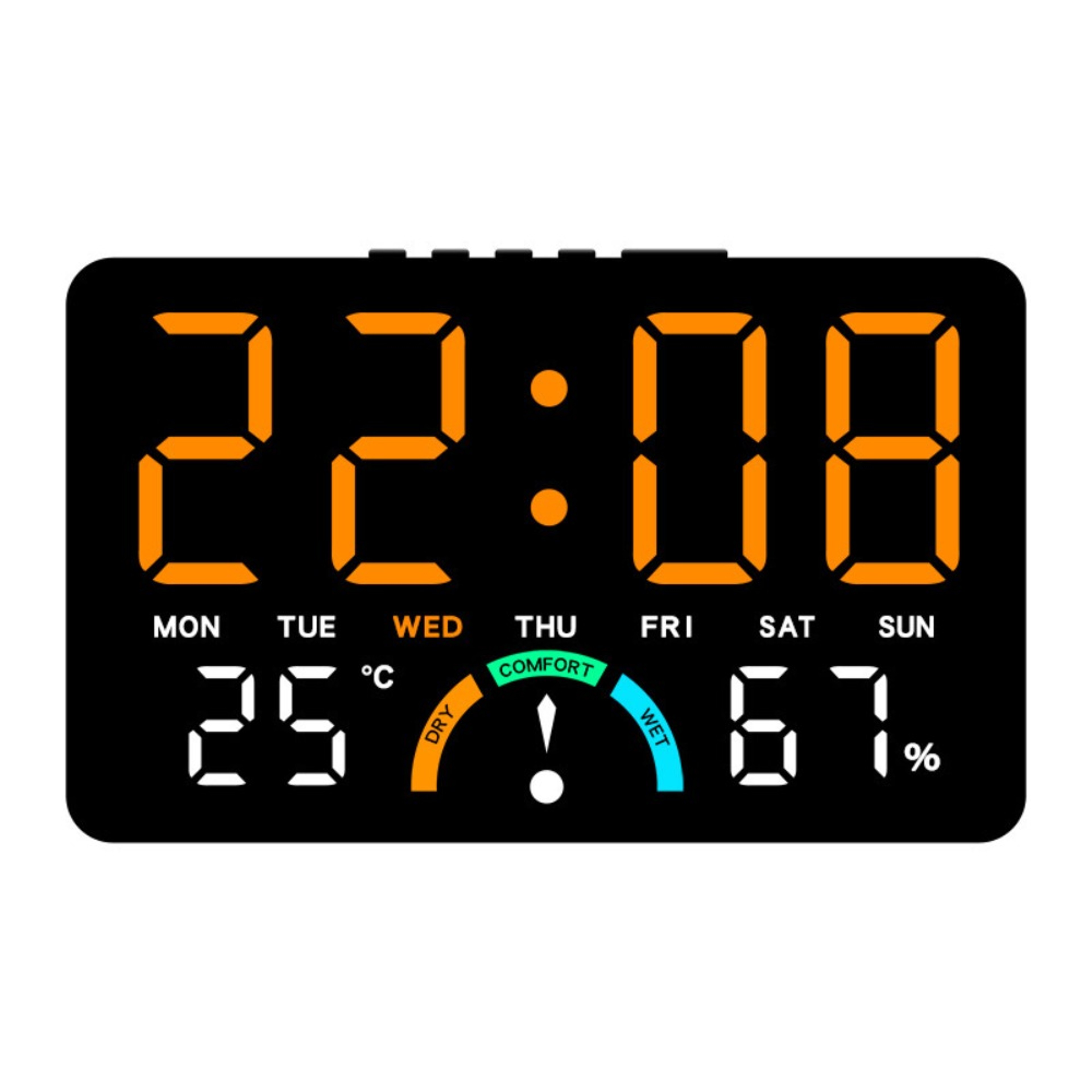 LED Digital Wall Clock With Voice Control Temperature Display  Multifunction Wall Mounted Design 6