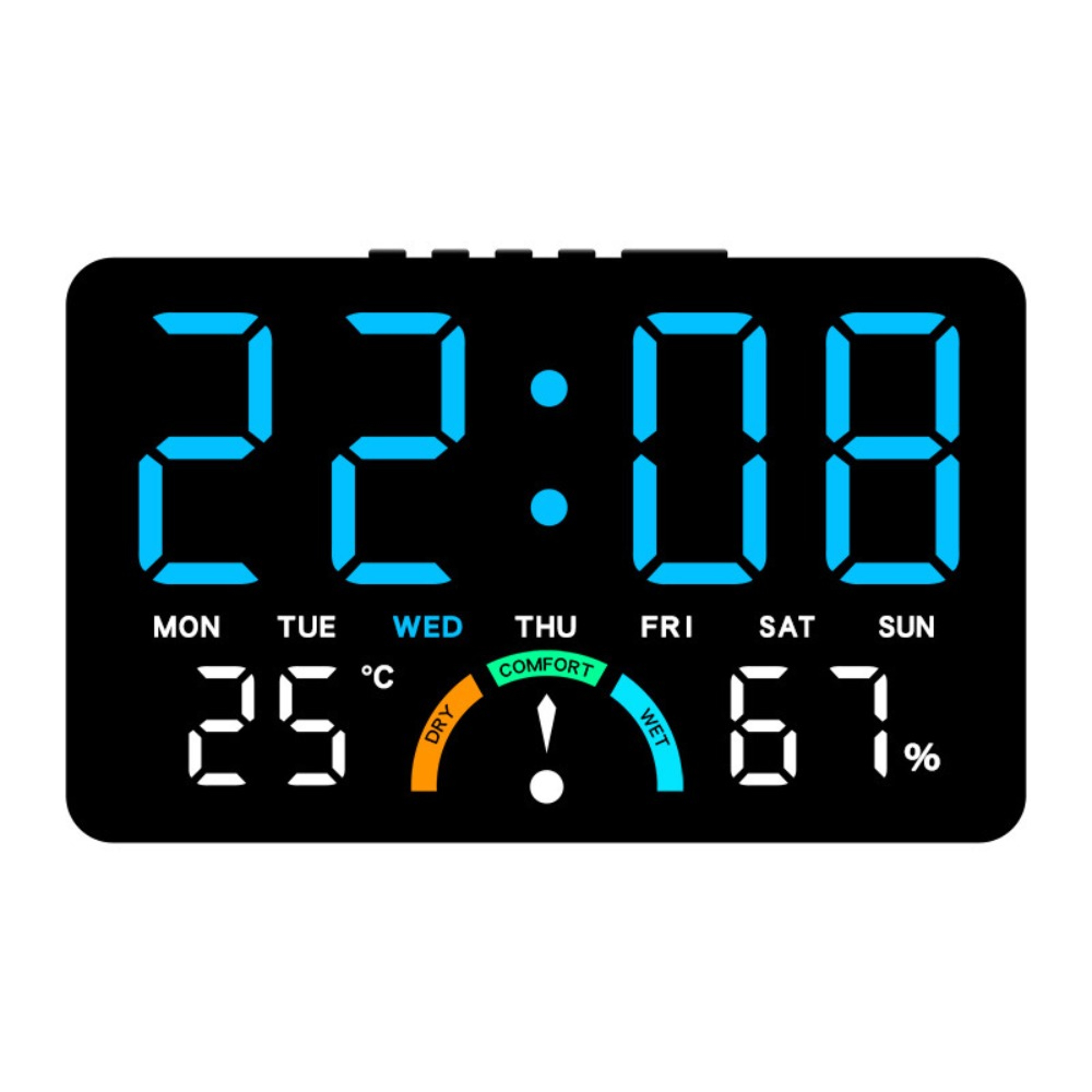 LED Digital Wall Clock With Voice Control Temperature Display  Multifunction Wall Mounted Design 7