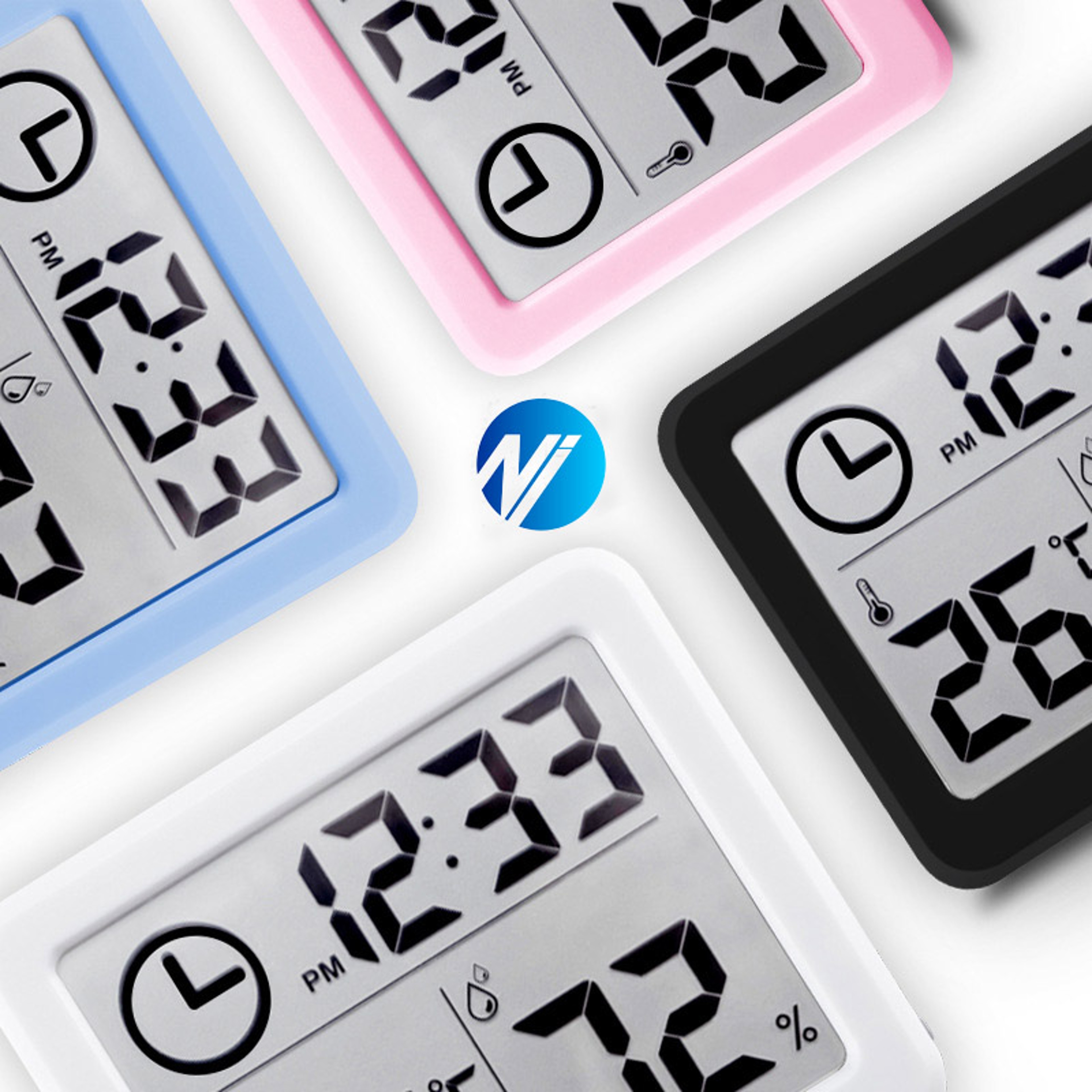 NIDITON Digital Wall Clock with Temperature & Humidity Display for Desk or Wall Mount – view 6