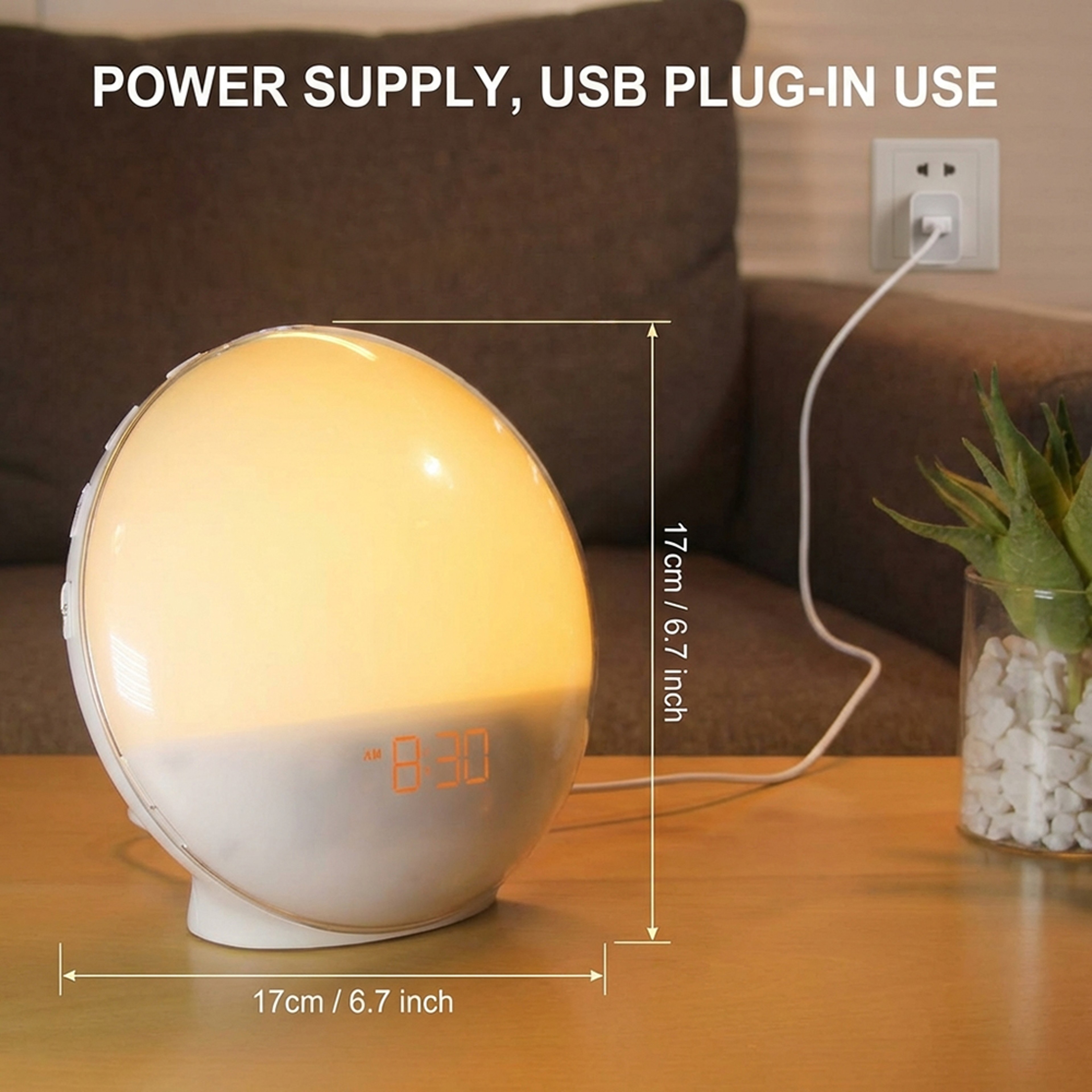 Wake Up Light Alarm Clock with Sunrise Simulation, Dual Alarms, FM Radio & Color Night Light – view 5