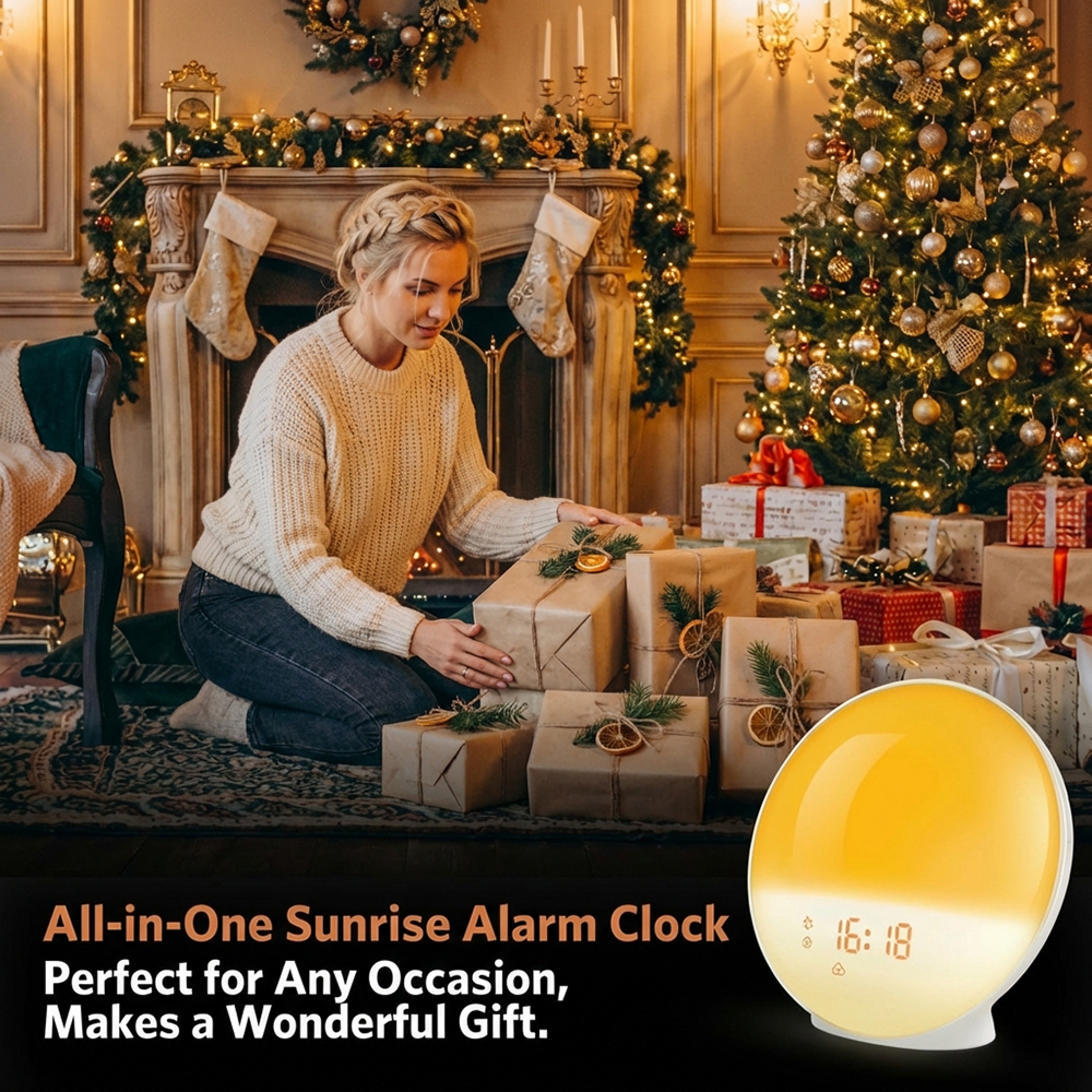 Wake Up Light Alarm Clock with Sunrise Simulation, Dual Alarms, FM Radio & Color Night Light – view 6