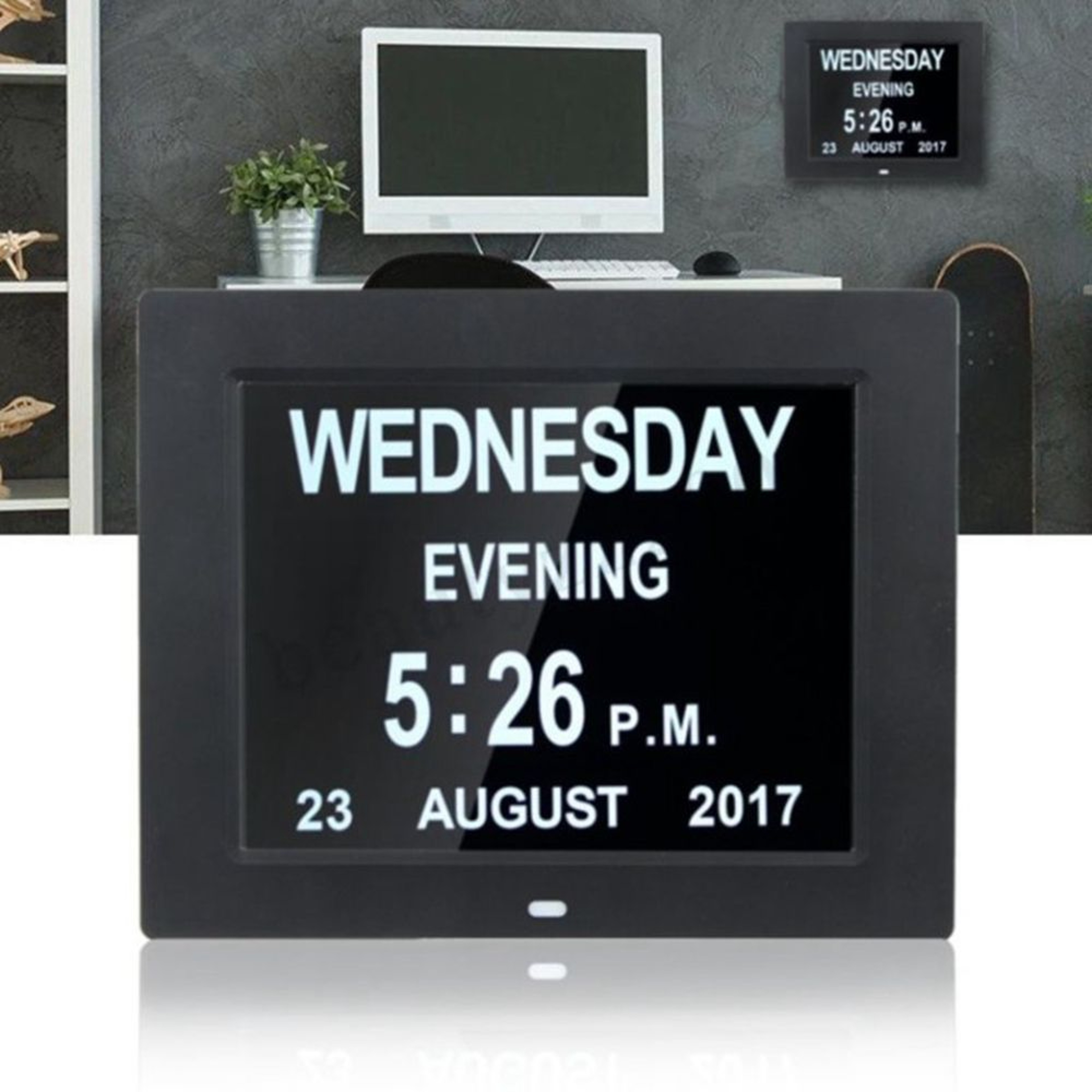 Large Display Dementia Clock with Day Date Calendar & Alarm Digital Calendar Clock for Seniors – view 2