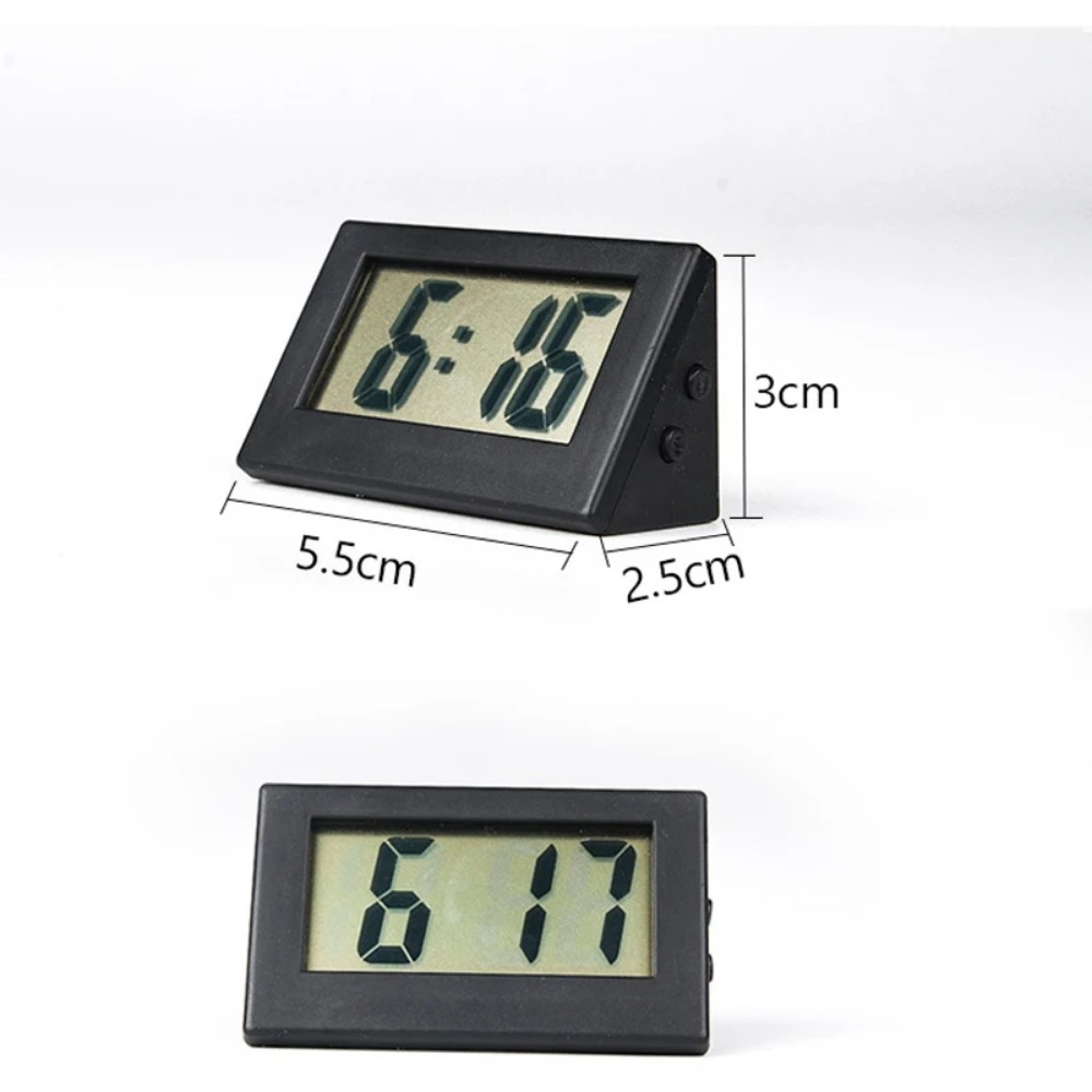 Portable Mini Digital Clock With Date Display LCD Bedside Desk  Car Travel Clock 5