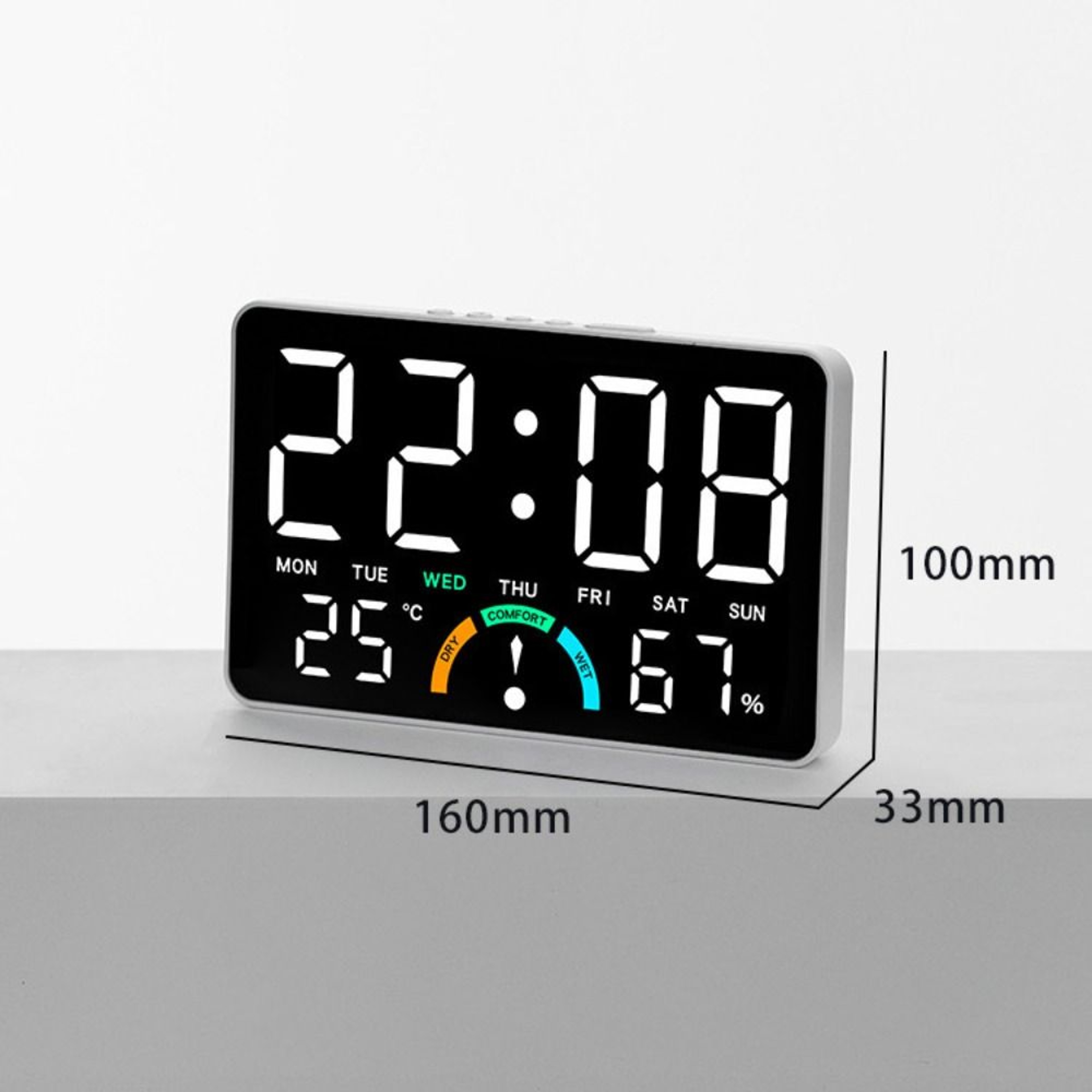 Wall mounted Electronic Wall Clock Multifunctional Temperature Digital LED Clocks Voice Control Display Table Clock – view 6