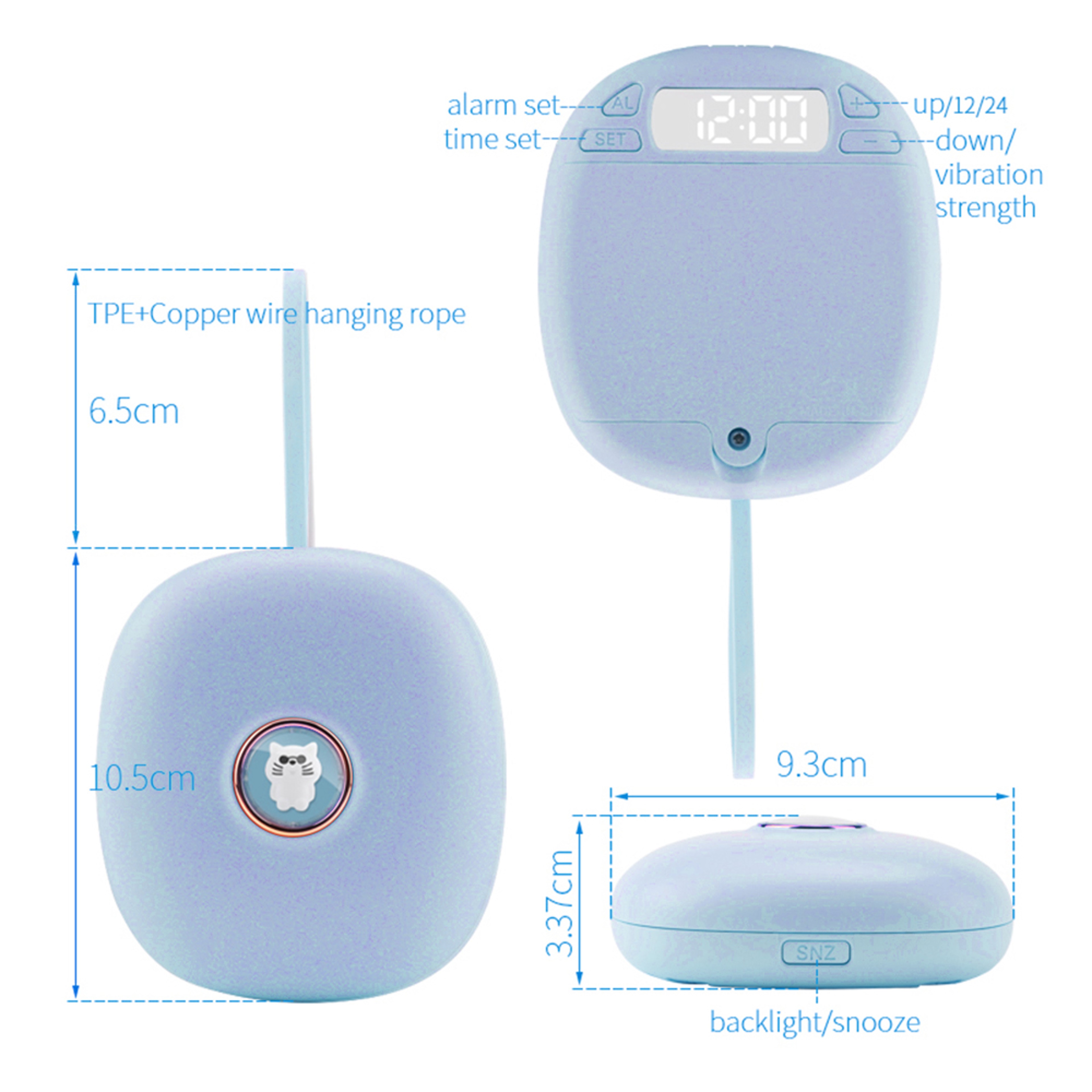 Vibrating Alarm Clock For Deep Sleepers With Silent Vibration  LED Digital Display 6