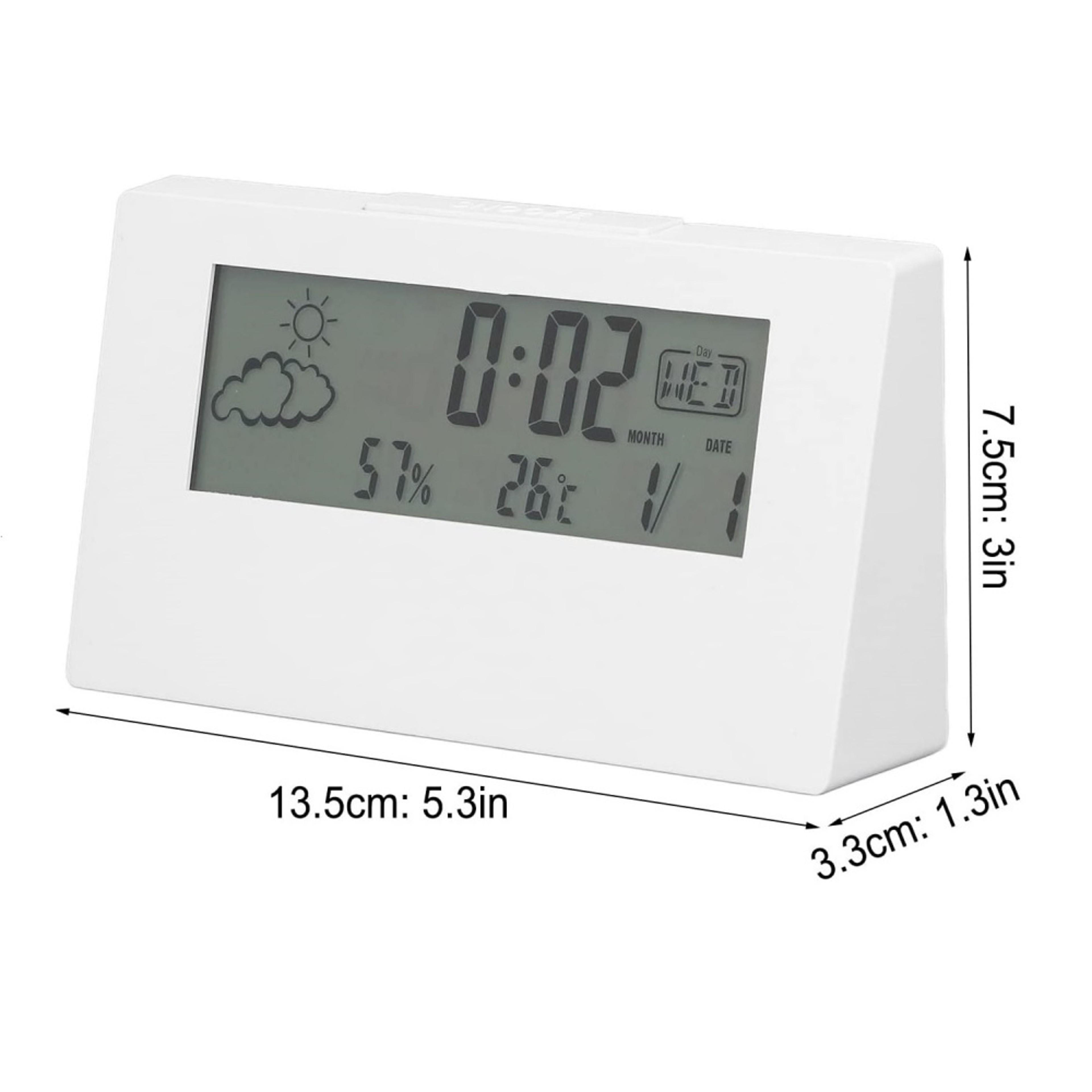 Smart Digital Alarm Clock with LCD Display, Night Light, Temperature & Humidity Monitor for Bedside – view 2
