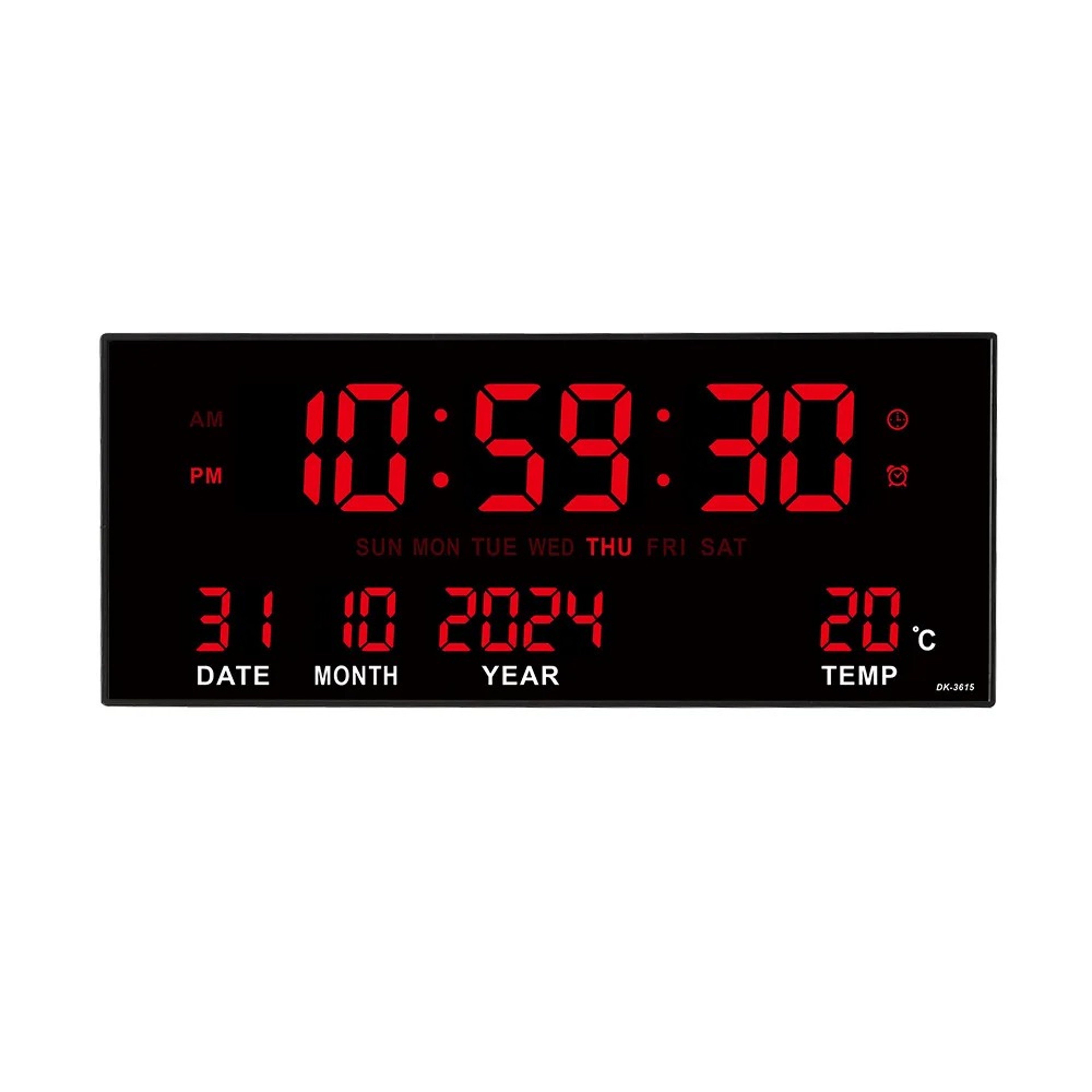 Digital Wall Clock with LED Display, Alarms, Temperature & Calendar – view 9