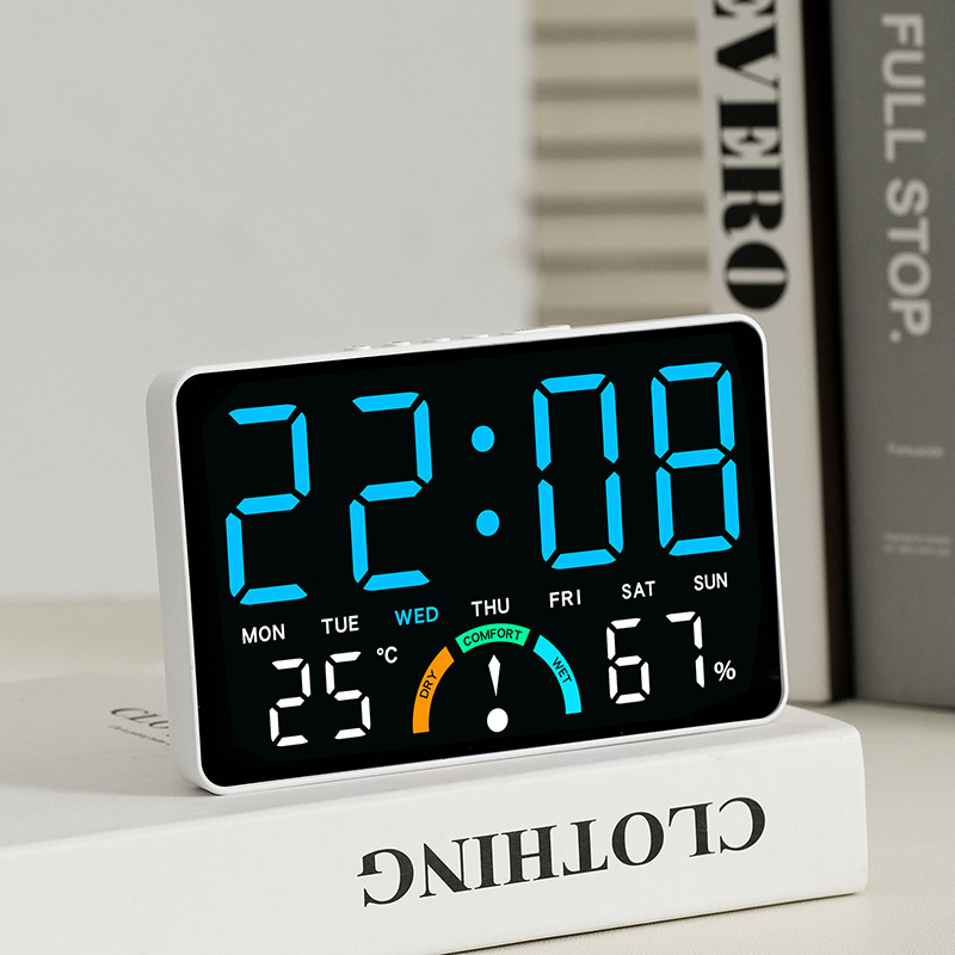 Smart Digital Alarm Clock with Temperature Humidity Display, Dual Alarm, Auto Dimming LED Wall Clock – view 1
