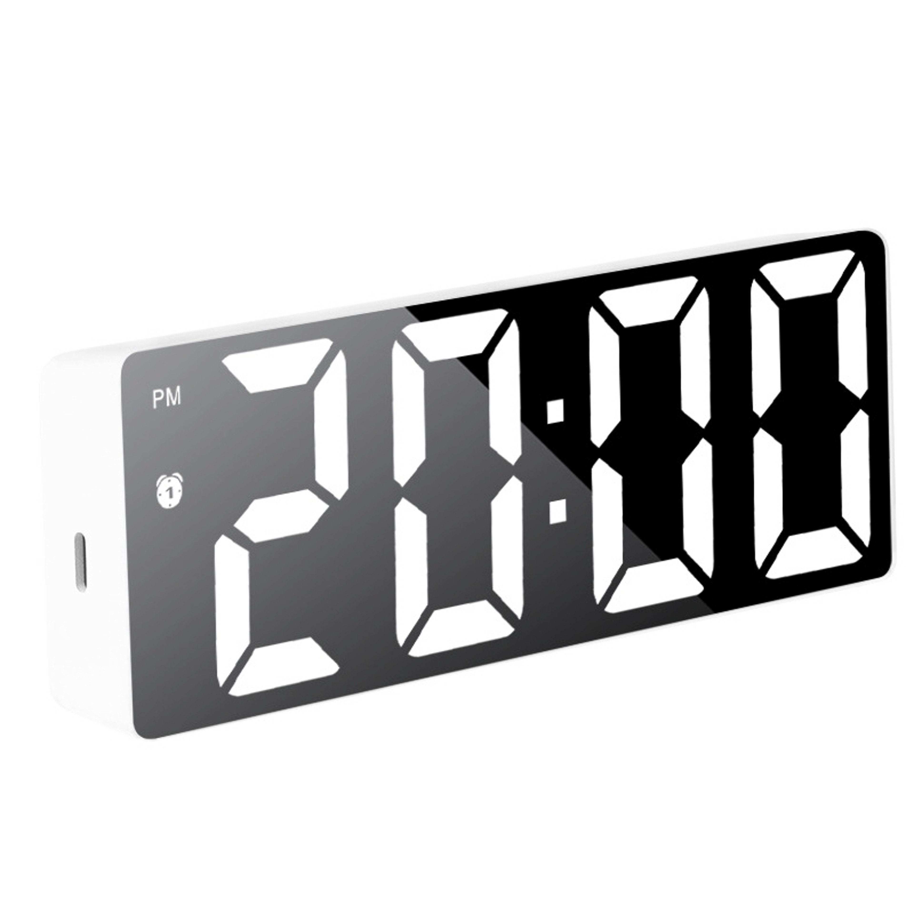 LED Digital Wall Clock With Voice Control Mirror Alarm Clock  Adjustable Brightness 6