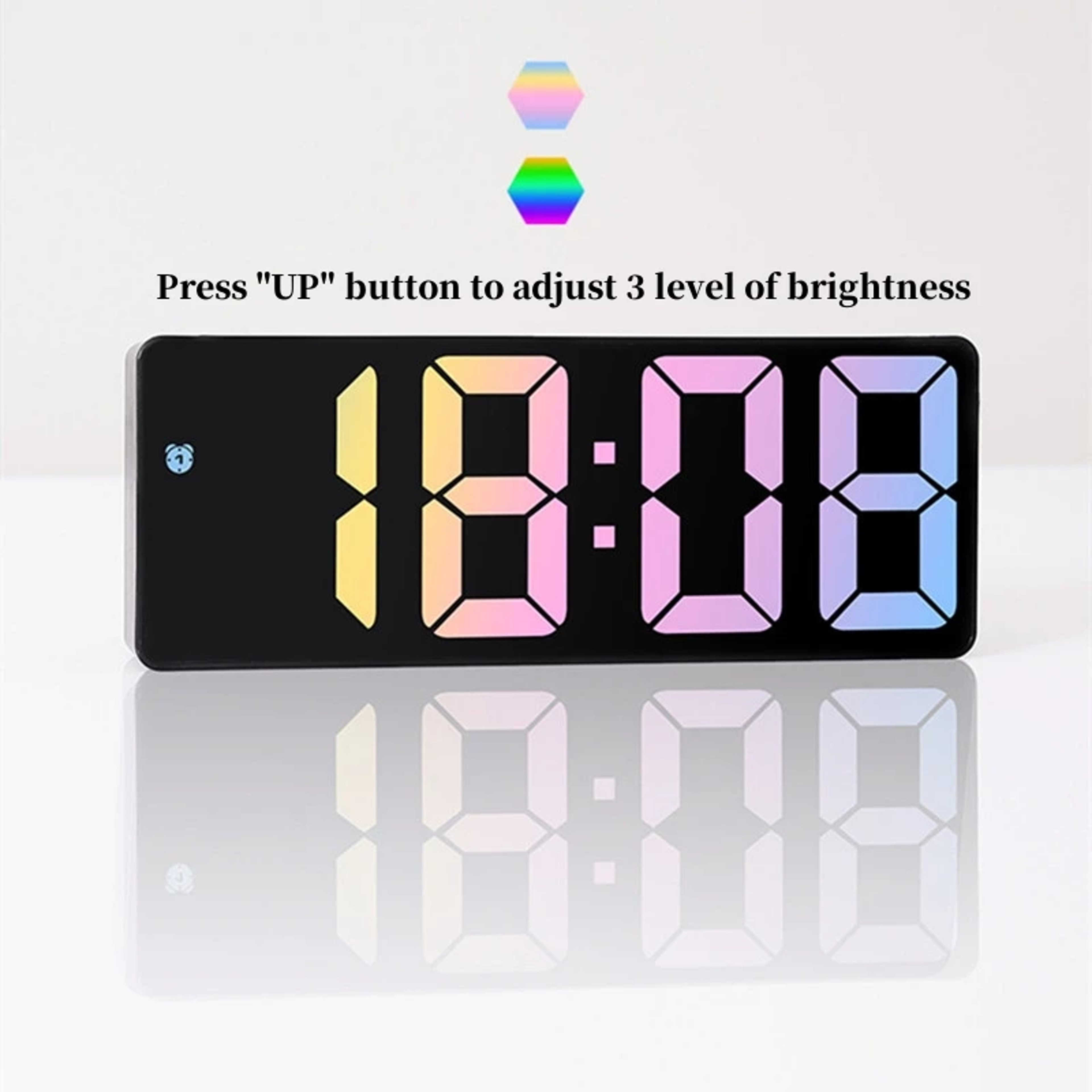 Voice Control Digital Alarm Clock with LED Display, Temperature, Date, Snooze & Night Mode – view 4