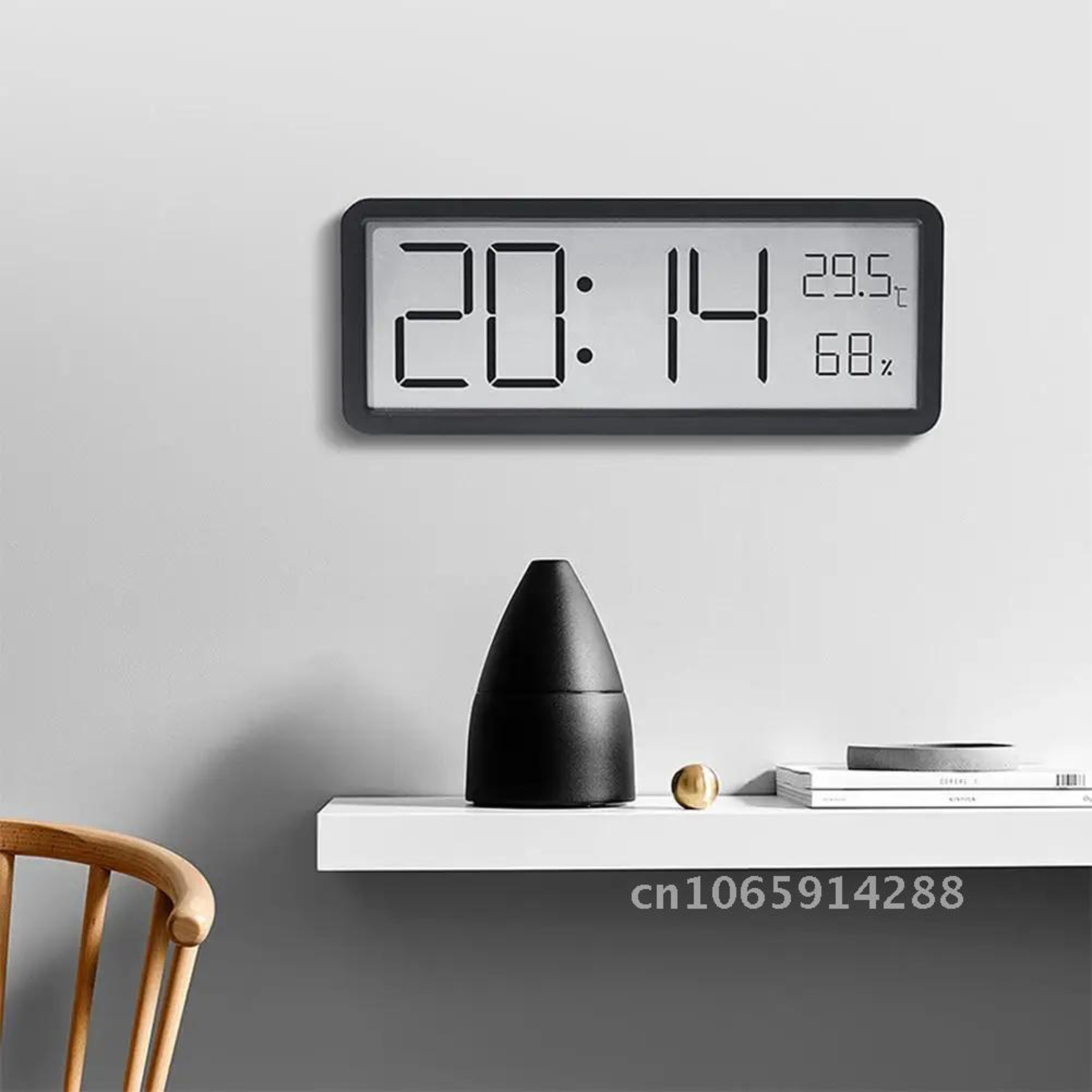 LED Wall Clock Digital Wall Clock with Temperature Humidity Display and Alarm – view 1