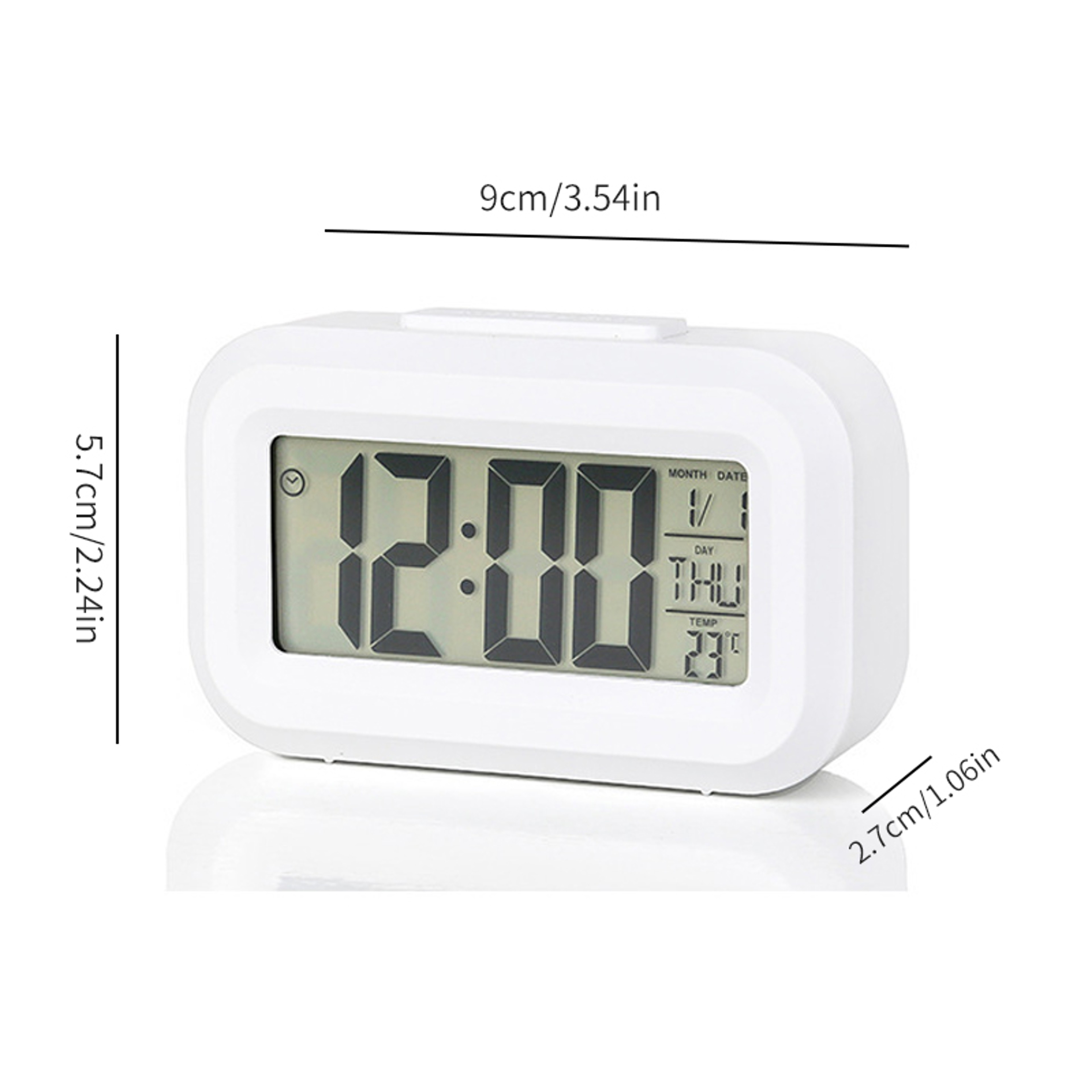 Digital Alarm Clock with Snooze, Temperature, Date & Week Display Mini Bedside LED Alarm Clock – view 4