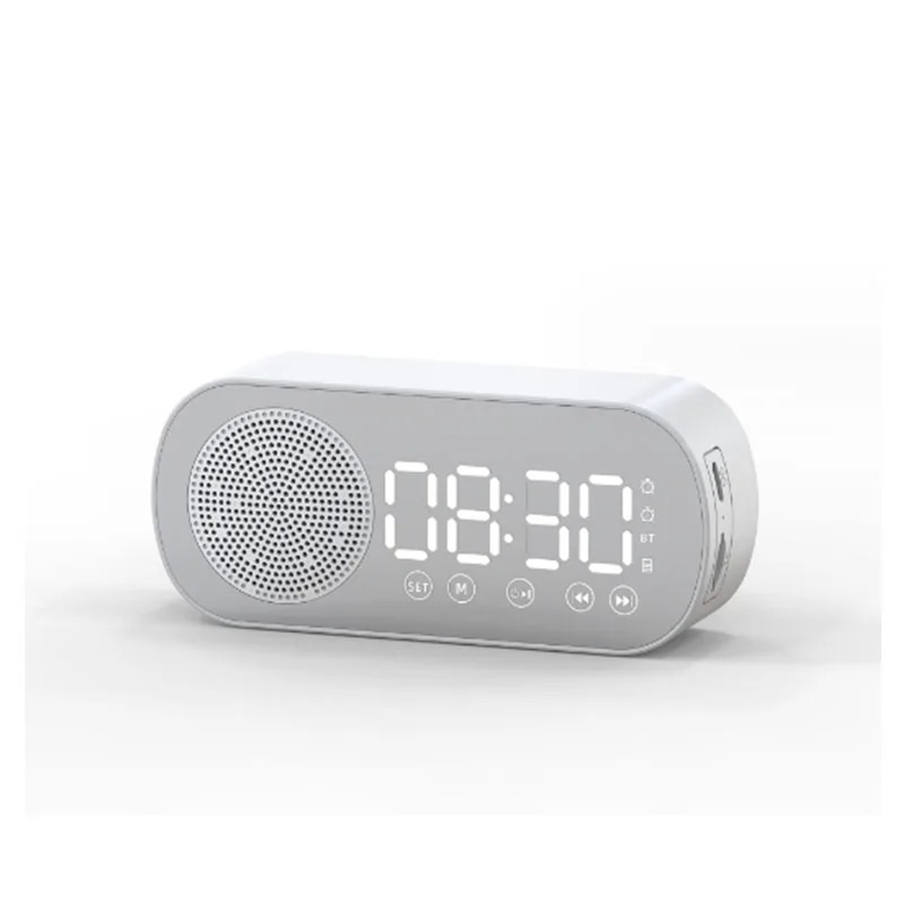 Bluetooth Alarm Clock Speaker with LED Mirror Display FM Radio & Dual Alarm – view 7