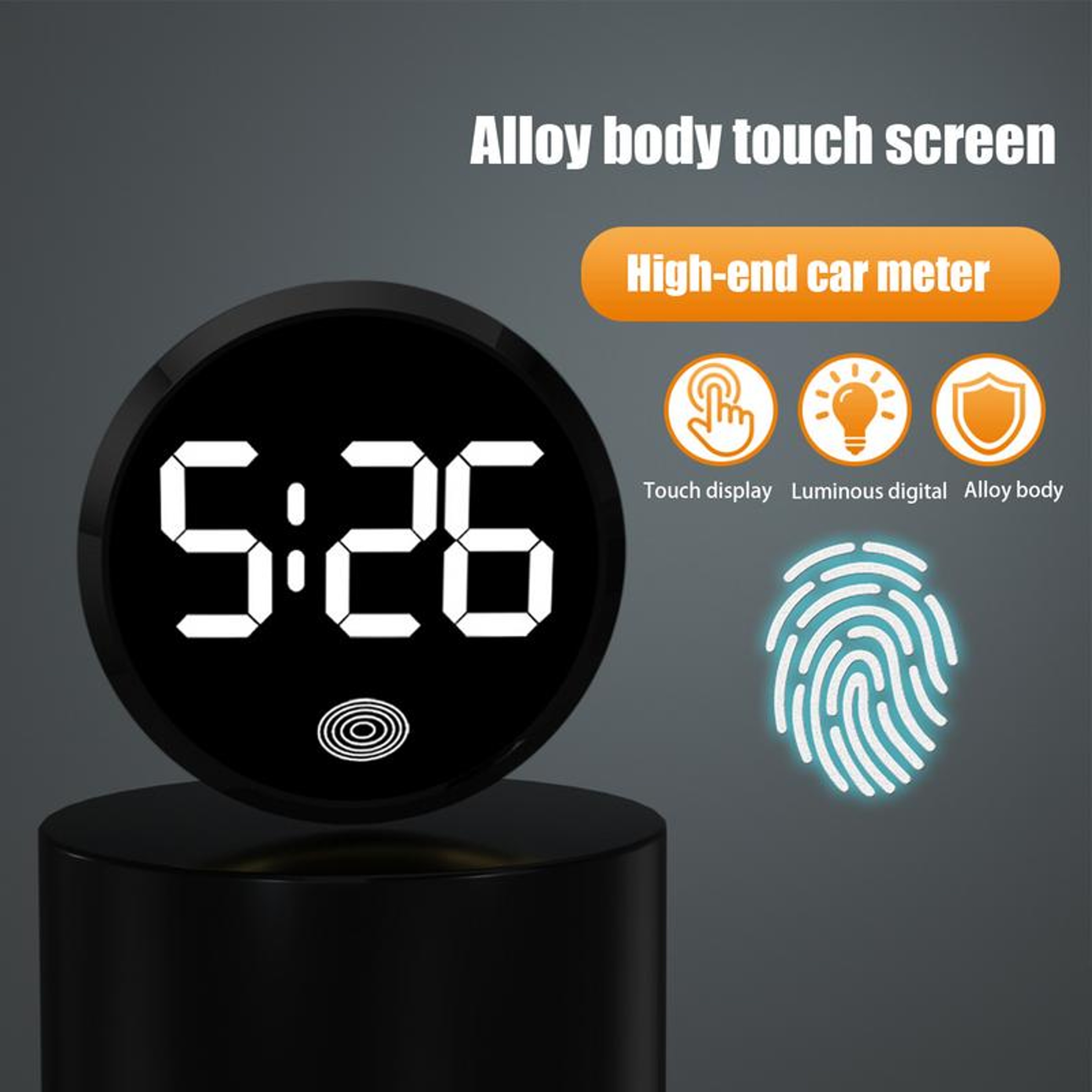 Touch Activated Car Dashboard Clock LED Digital Car Vent Clock Waterproof Auto Time Display – view 6